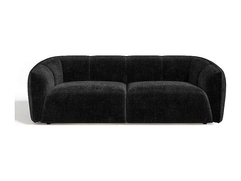 Canapé 4 places velours tramé noir NAMI