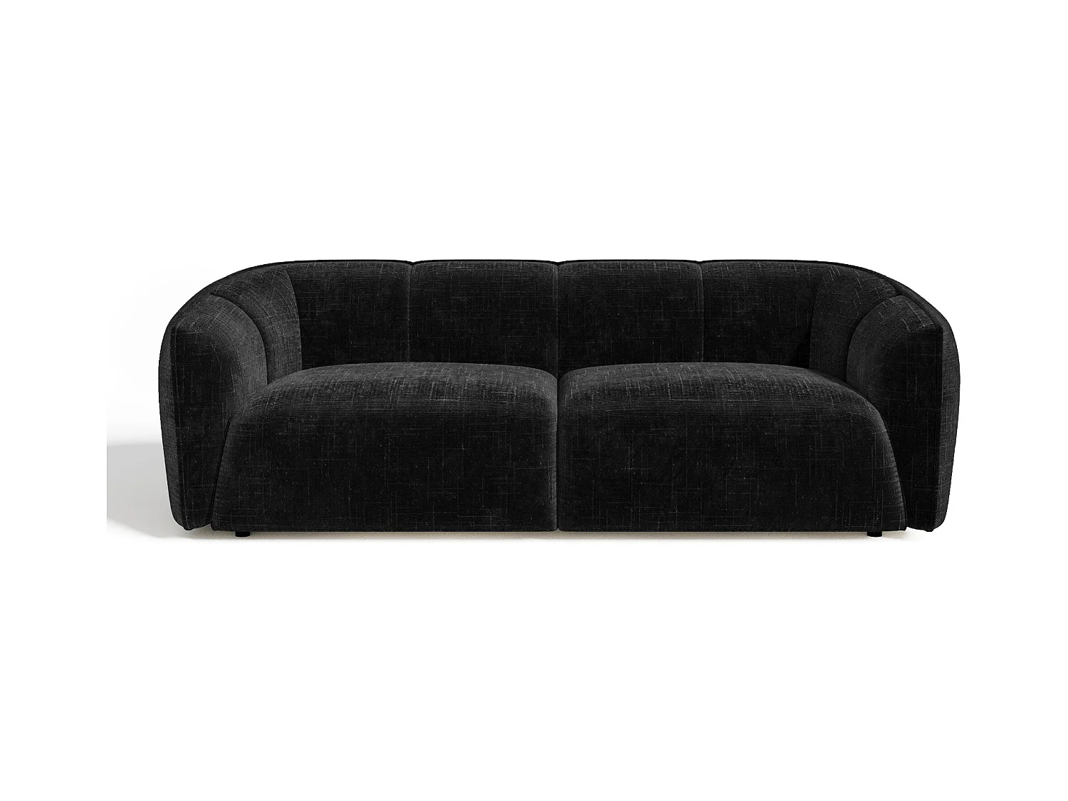 Canapé 4 places velours tramé noir NAMI