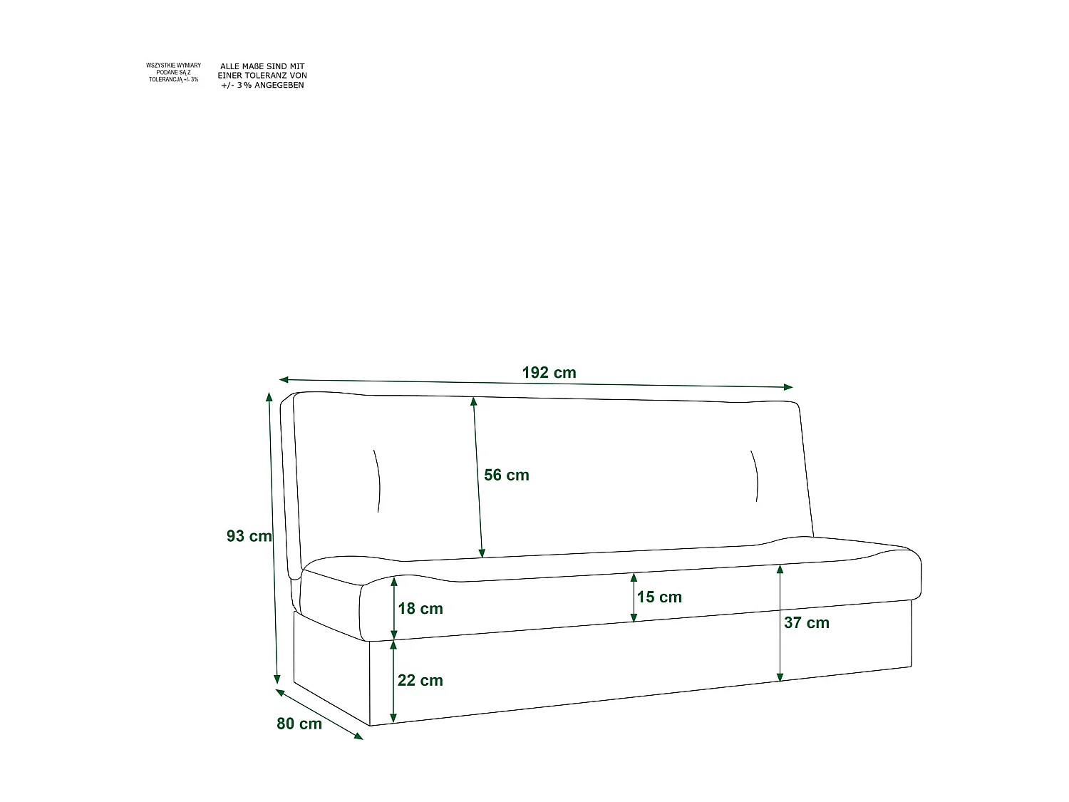 BEDANTE SOFA LAWA avec fonction lit KORNET 02 Gris canapé avec espace de rangement canapé de salon canapé convertible canapé avec coffre canapé avec fonction lit