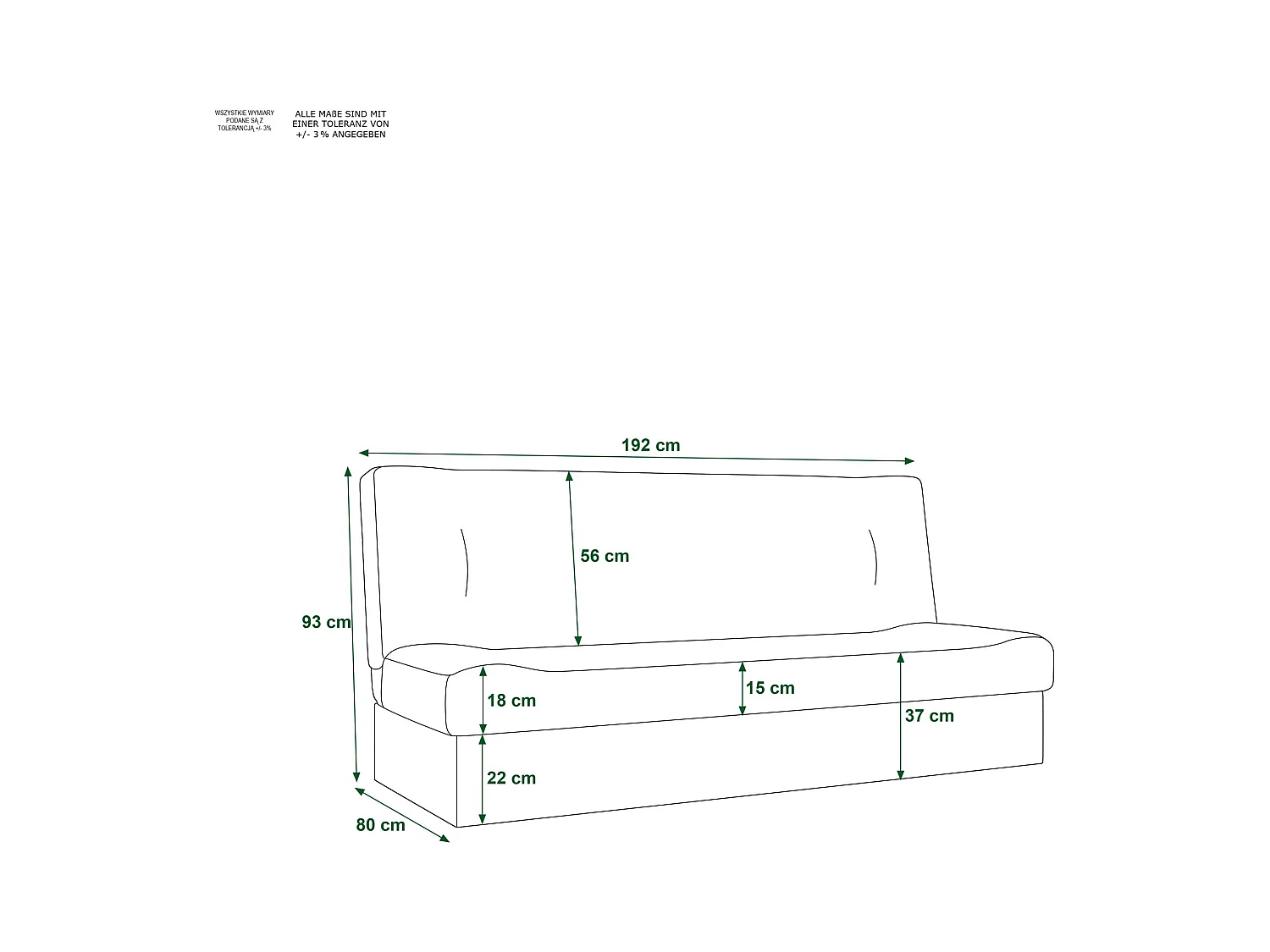 BEDANTE SOFA LAWA avec fonction lit KORNET 10 Noir canapé avec espace de rangement canapé de salon canapé convertible canapé avec coffre canapé avec fonction lit