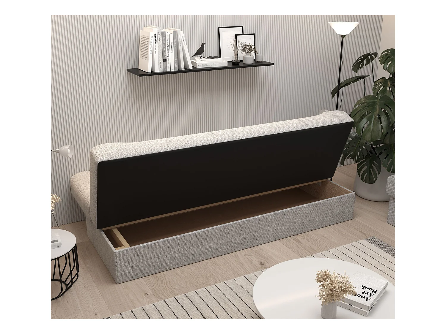 BEDANTE SOFA LAWA avec fonction lit KORNET 04 Marron canapé avec espace de rangement canapé de salon canapé convertible canapé avec coffre canapé avec fonction lit