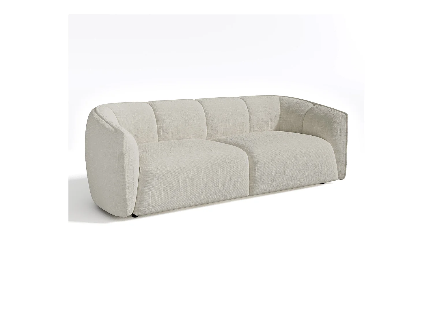 Canapé 4 places velours tramé crème NAMI