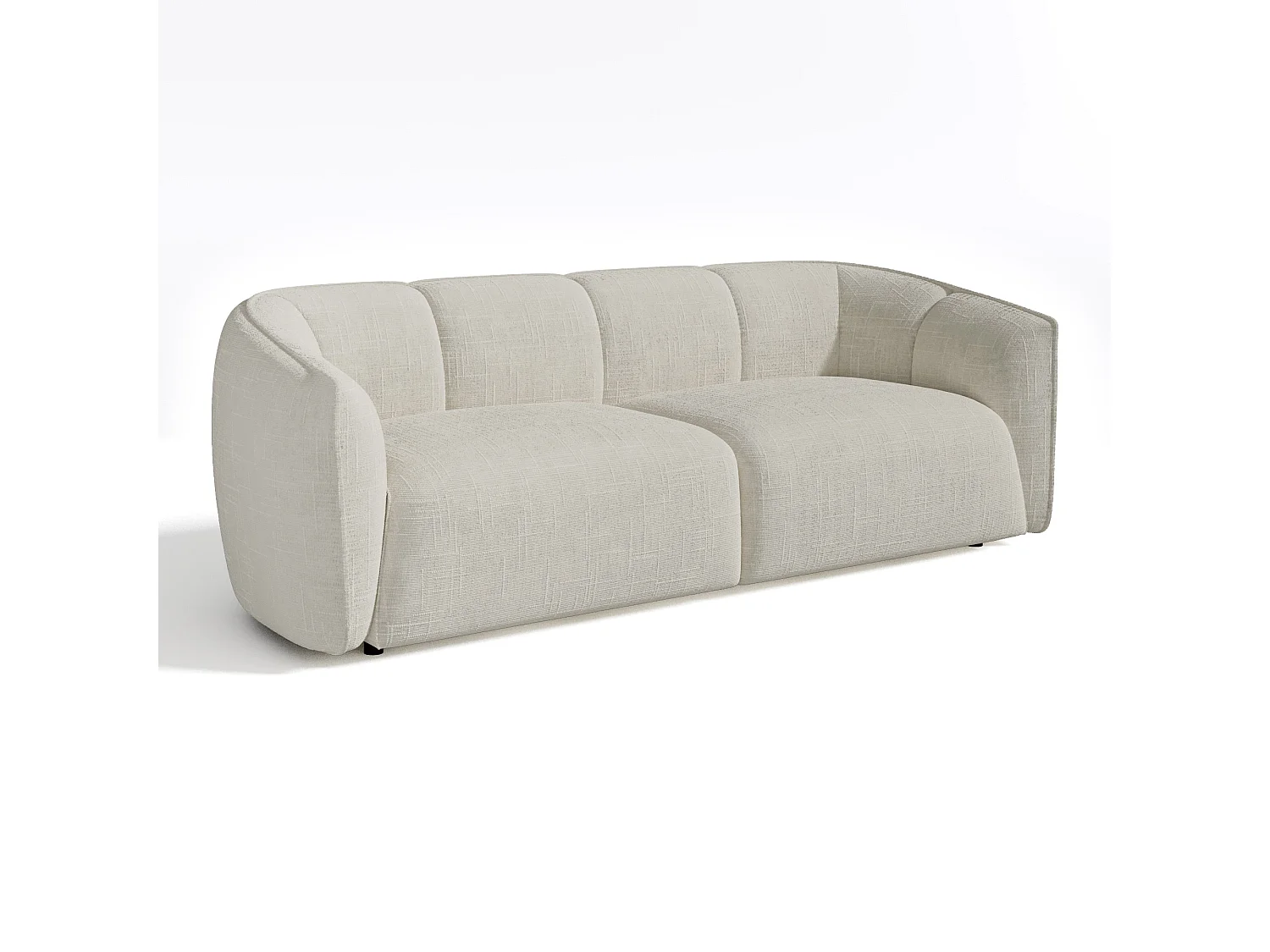 Canapé 4 places velours tramé crème NAMI