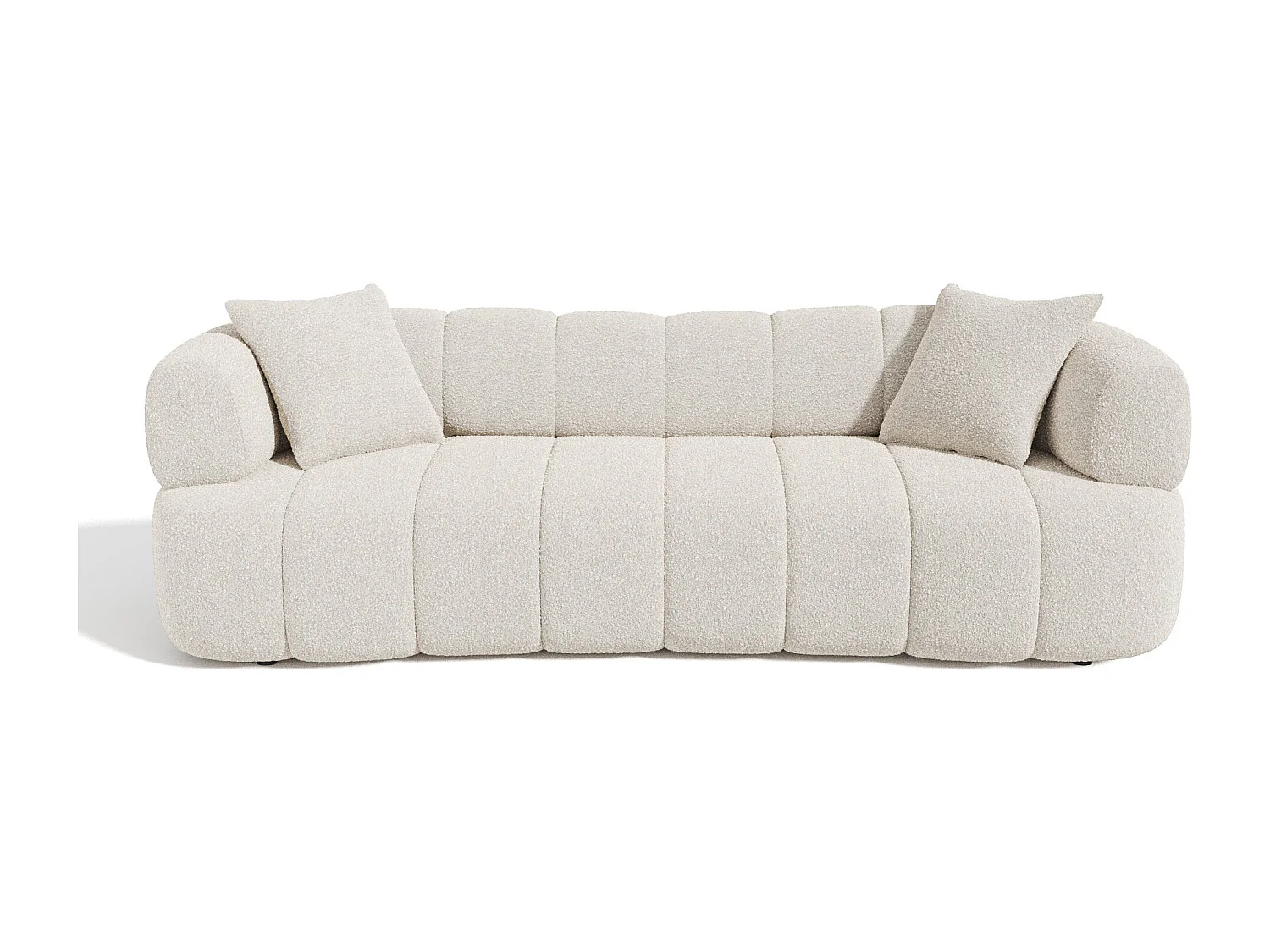 Canapé 4 places tissu bouclette crème CALVI