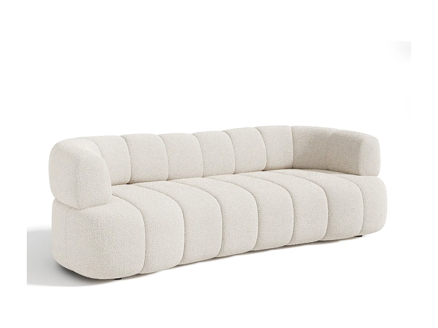 Canapé 4 places tissu bouclette crème CALVI