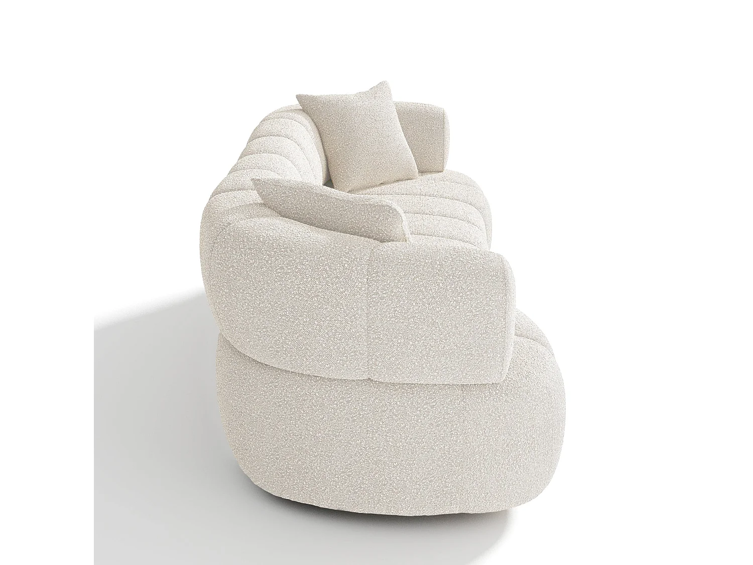 Canapé 4 places tissu bouclette crème CALVI