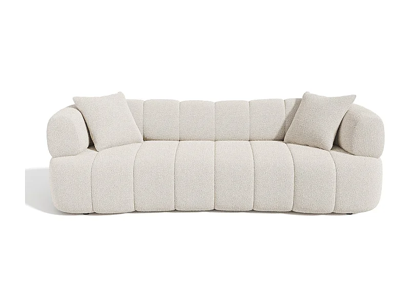 Canapé 4 places tissu bouclette crème CALVI