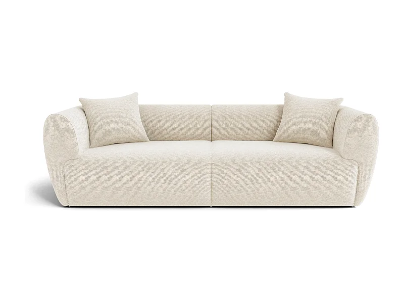 Canapé 4 places velours texturé crème CÔME