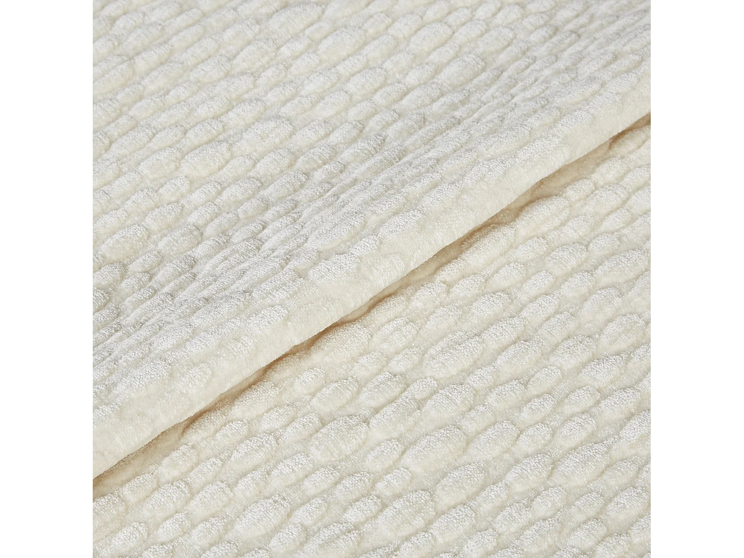 Canapé 4 places velours texturé crème CÔME