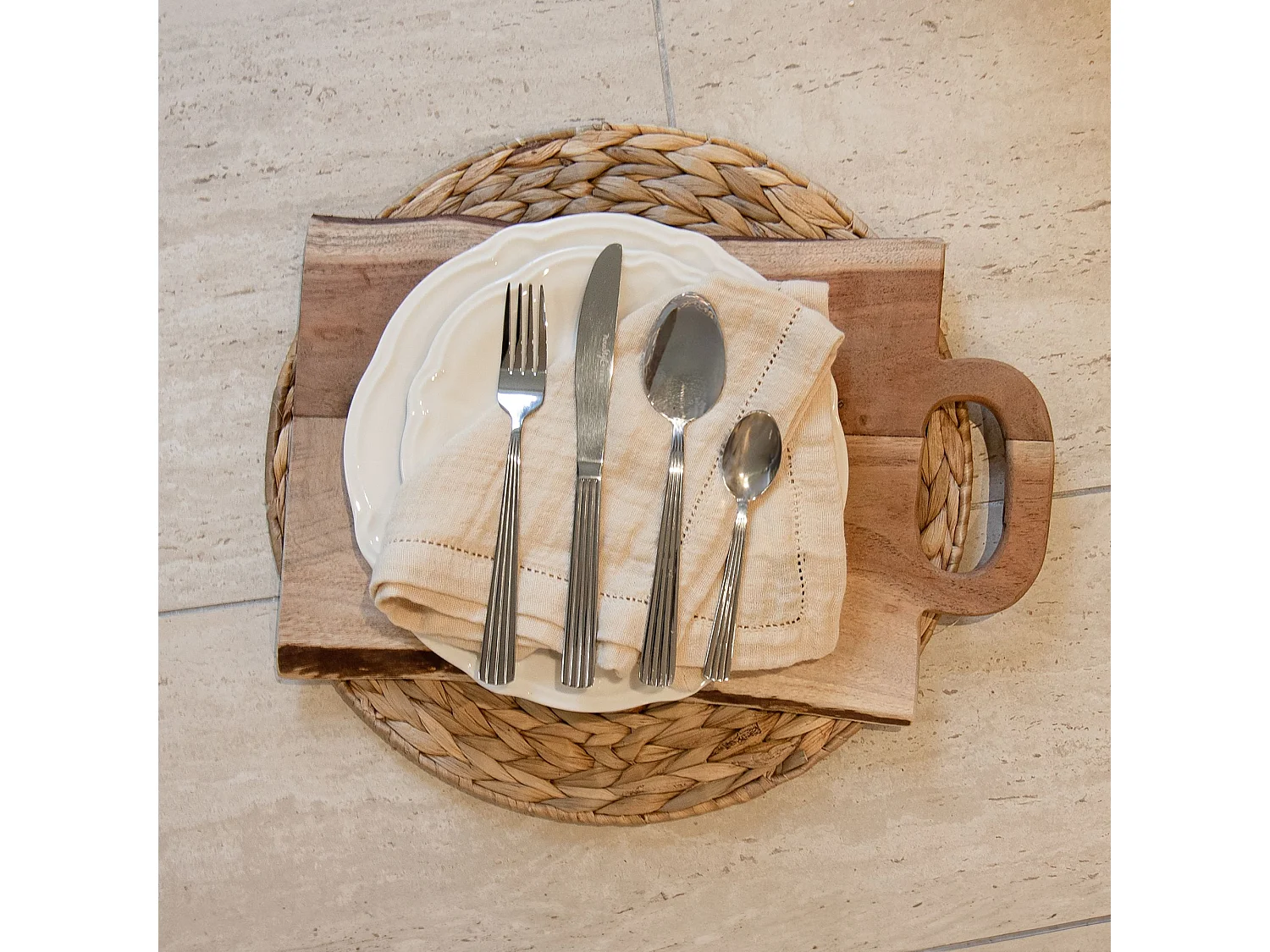 Novastyl - Lot 6 Cuilleres De Table Louise 20cm En Acier Inoxydable