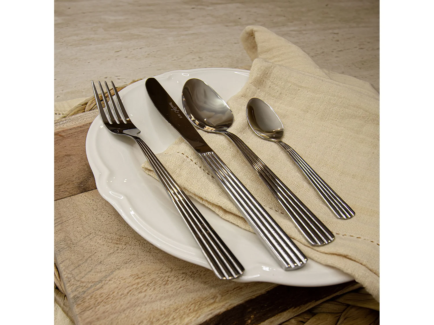 Novastyl - Lot 6 Cuilleres De Table Louise 20cm En Acier Inoxydable