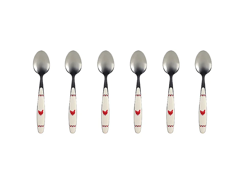 Novastyl - Lot 6 Cuilleres A Cafe Gallina 15cm En Acier Inoxydable