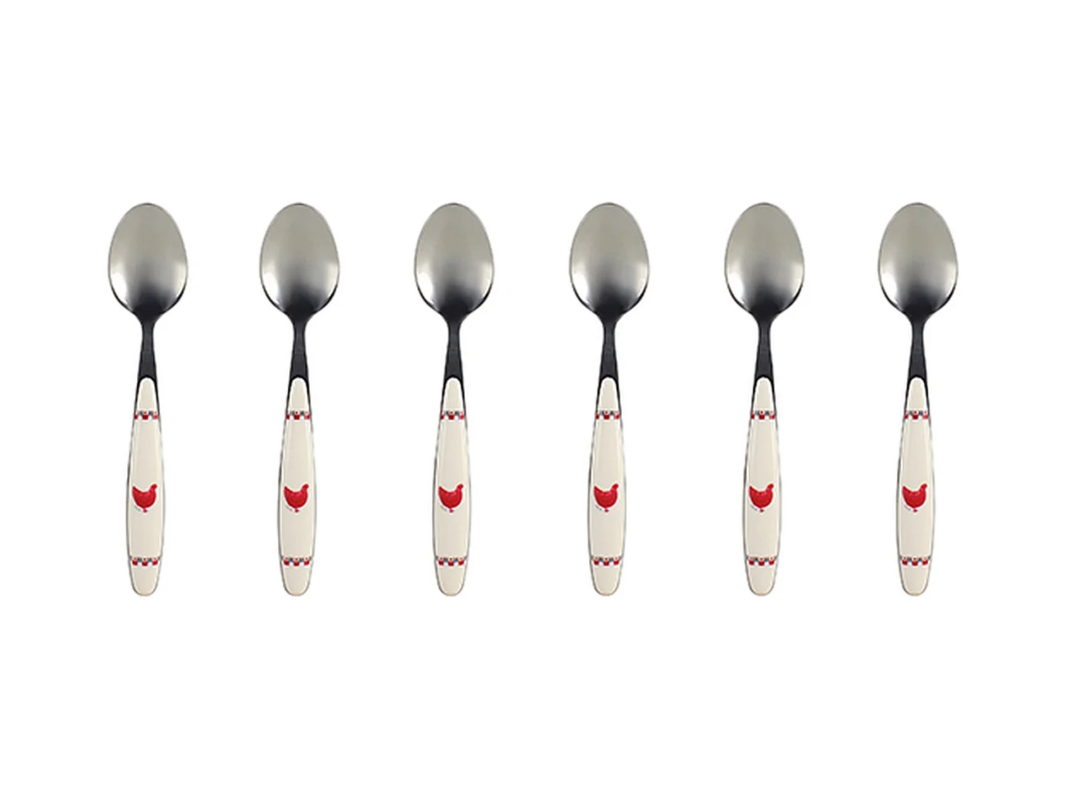 Novastyl - Lot 6 Cuilleres A Cafe Gallina 15cm En Acier Inoxydable