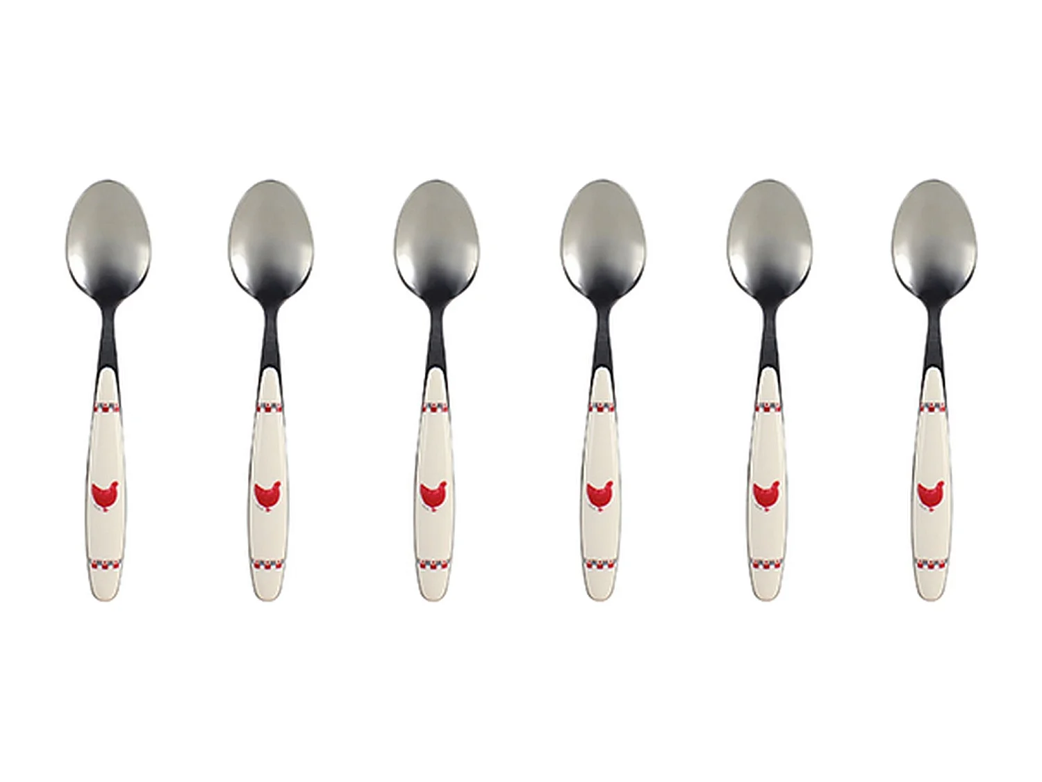 Novastyl - Lot 6 Cuilleres A Cafe Gallina 15cm En Acier Inoxydable