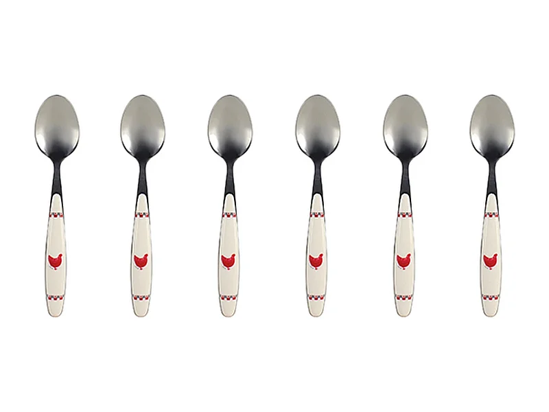 Novastyl - Lot 6 Cuilleres A Cafe Gallina 15cm En Acier Inoxydable