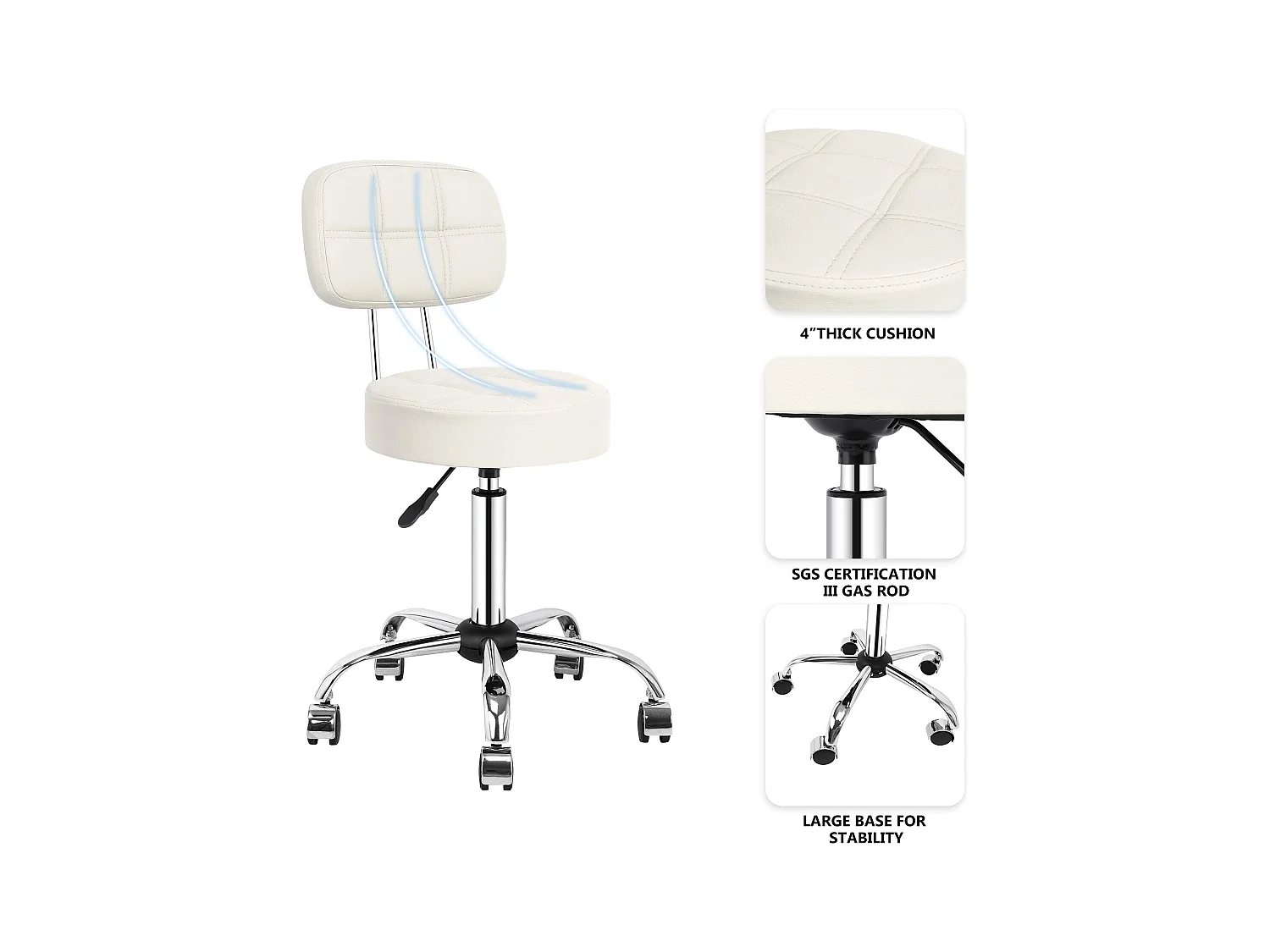 Tabouret de bar Darosch sur roulettes