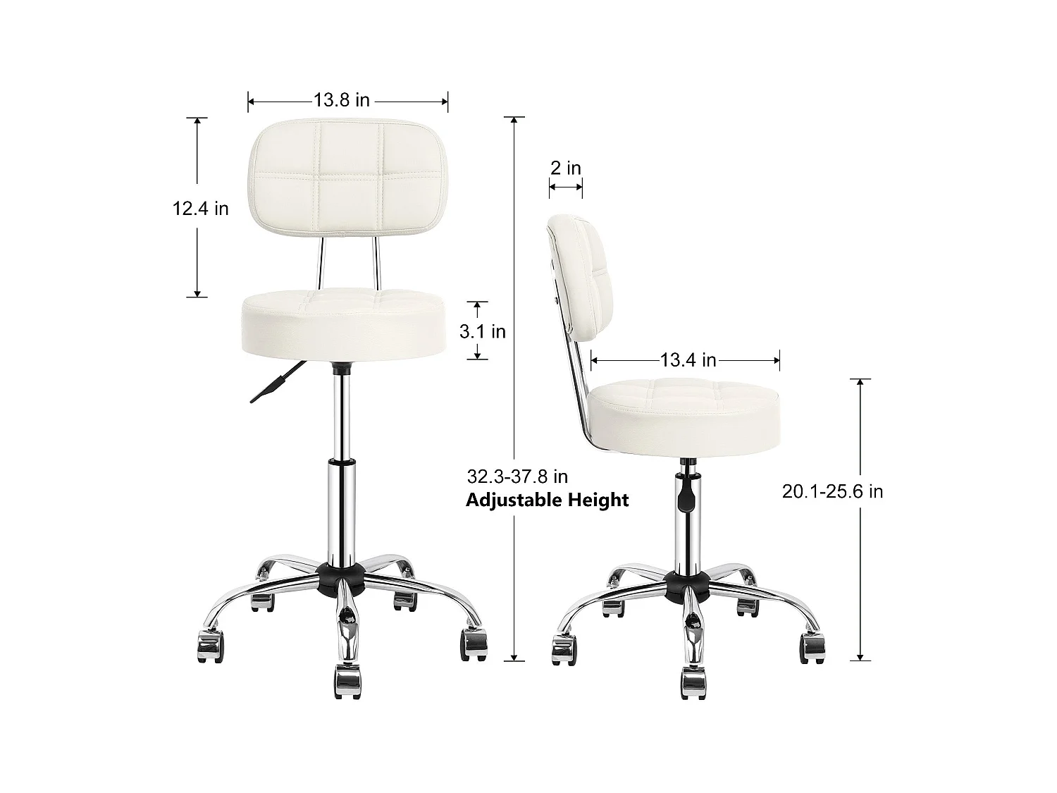 Tabouret de bar Darosch sur roulettes