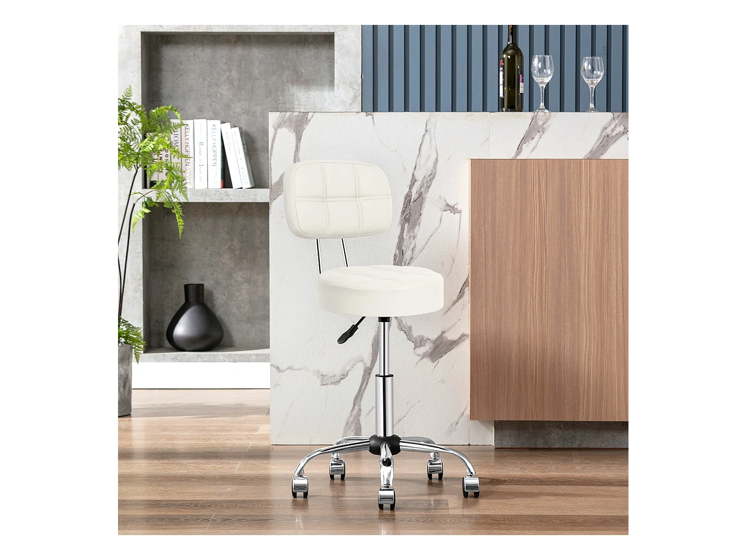 Tabouret de bar Darosch sur roulettes