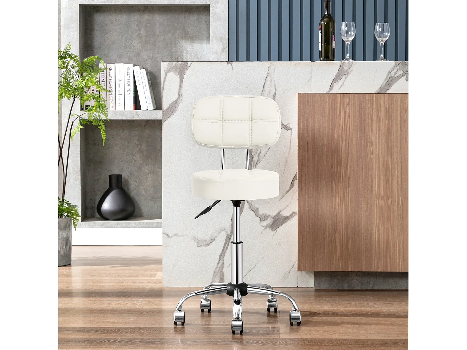 Tabouret de bar Darosch sur roulettes