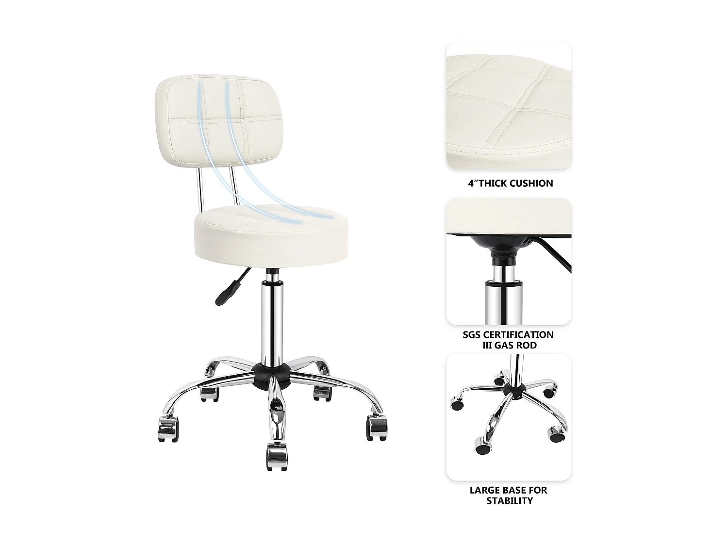 Tabouret de bar Darosch sur roulettes