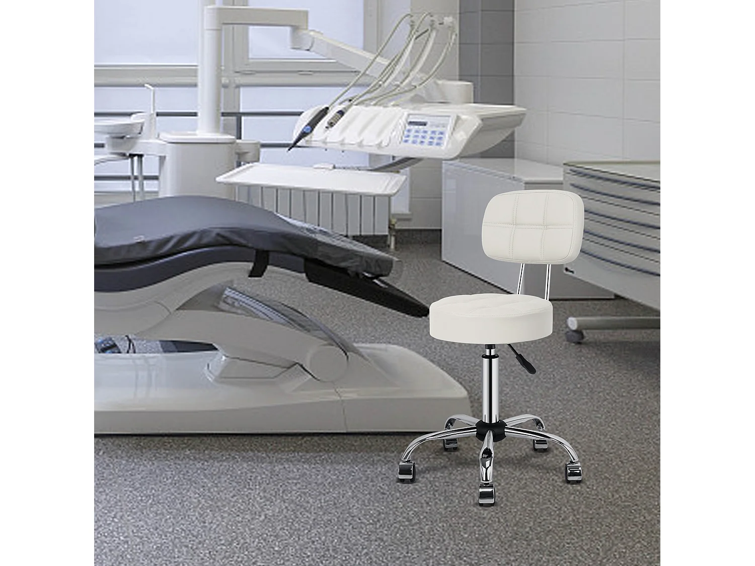 Tabouret de bar Darosch sur roulettes