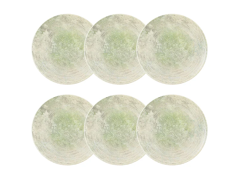 Novastyl - Lot 6 Assiettes A Dessert Natura 21cm En Porcelaine