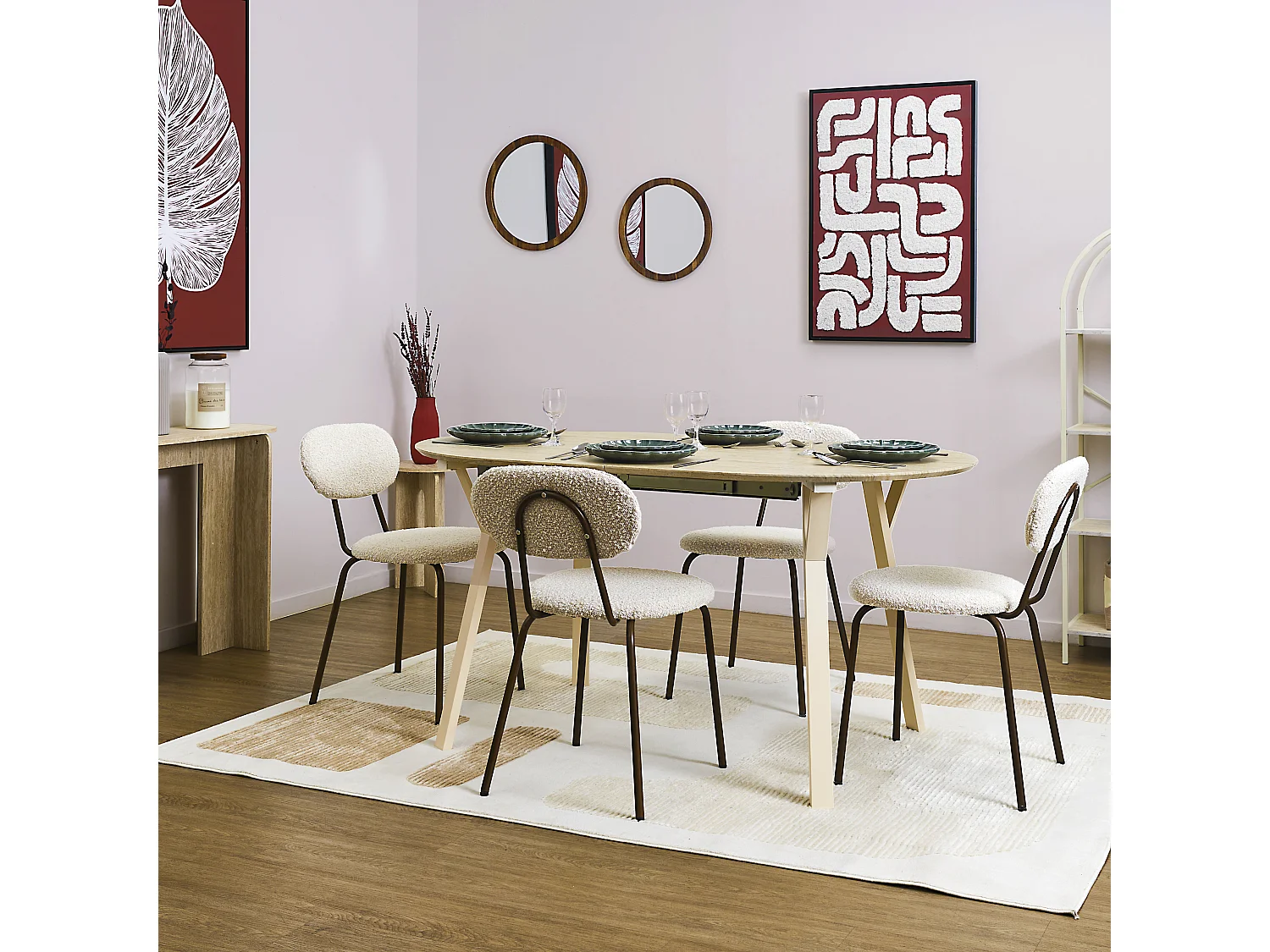 Table Extensible 6 A 8 Pers Terra Nova Blanc, Beige