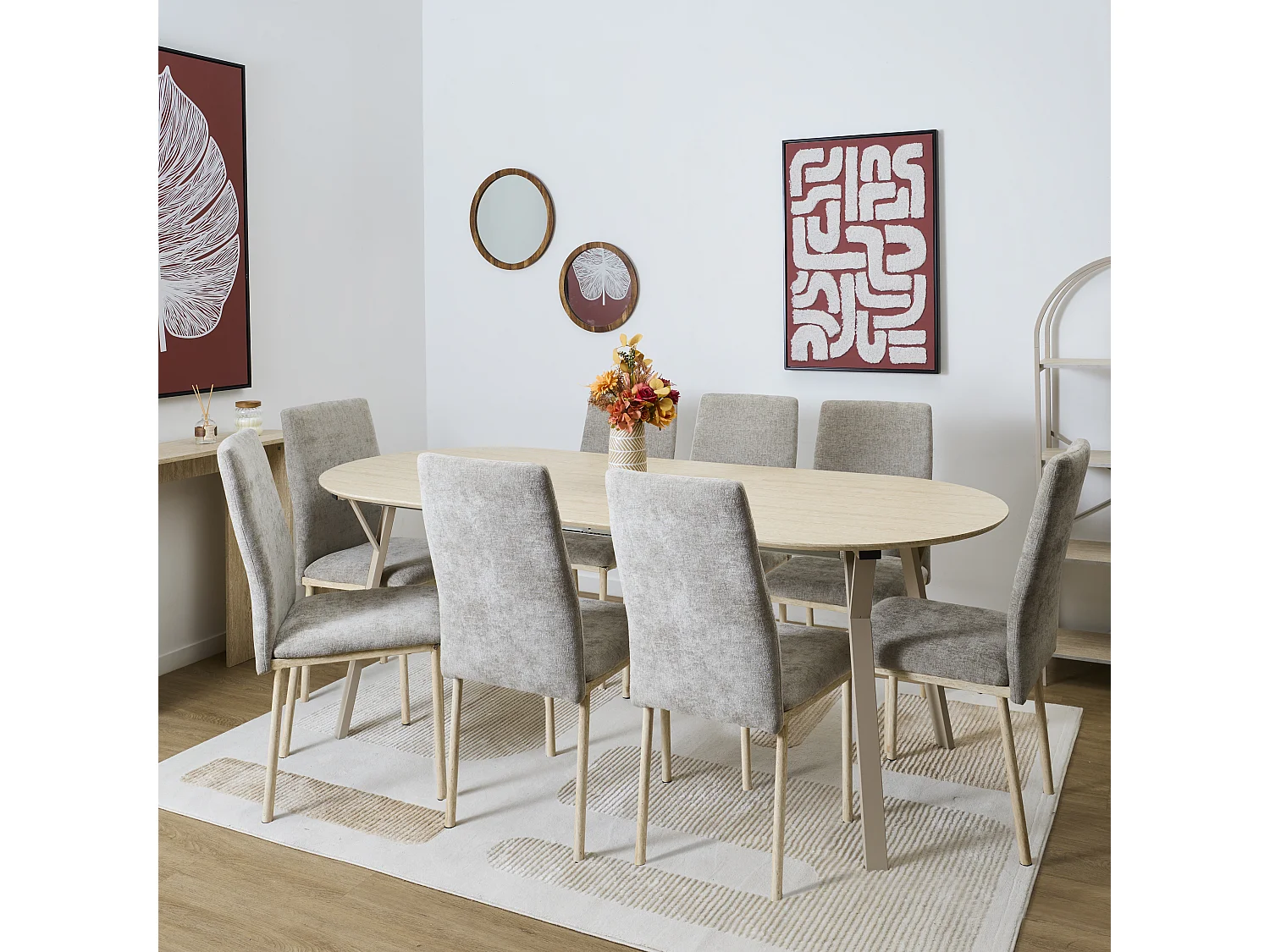 Table Extensible 6 A 8 Pers Terra Nova Blanc, Beige