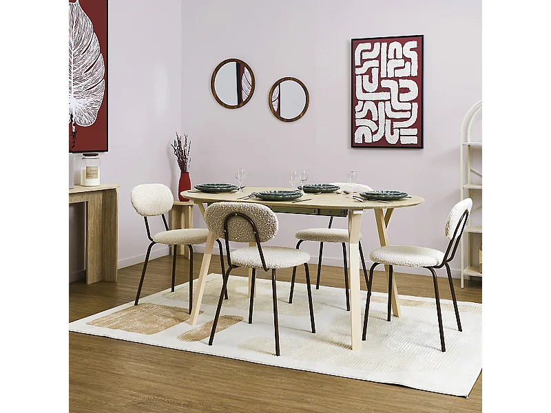 Table Extensible 6 A 8 Pers Terra Nova Blanc, Beige