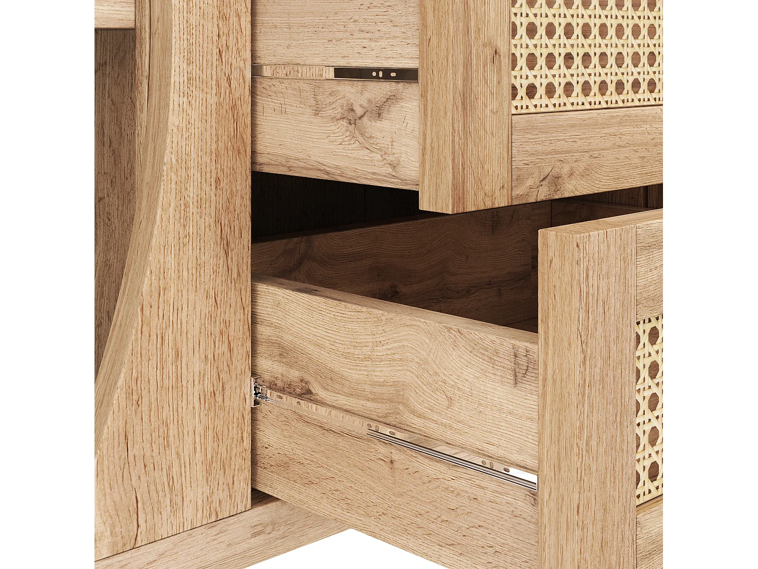 Dressoir met rond designblad 140,5 x 76 x 40 met 3 laden 2 deuren Combineert rustiek en elegantie