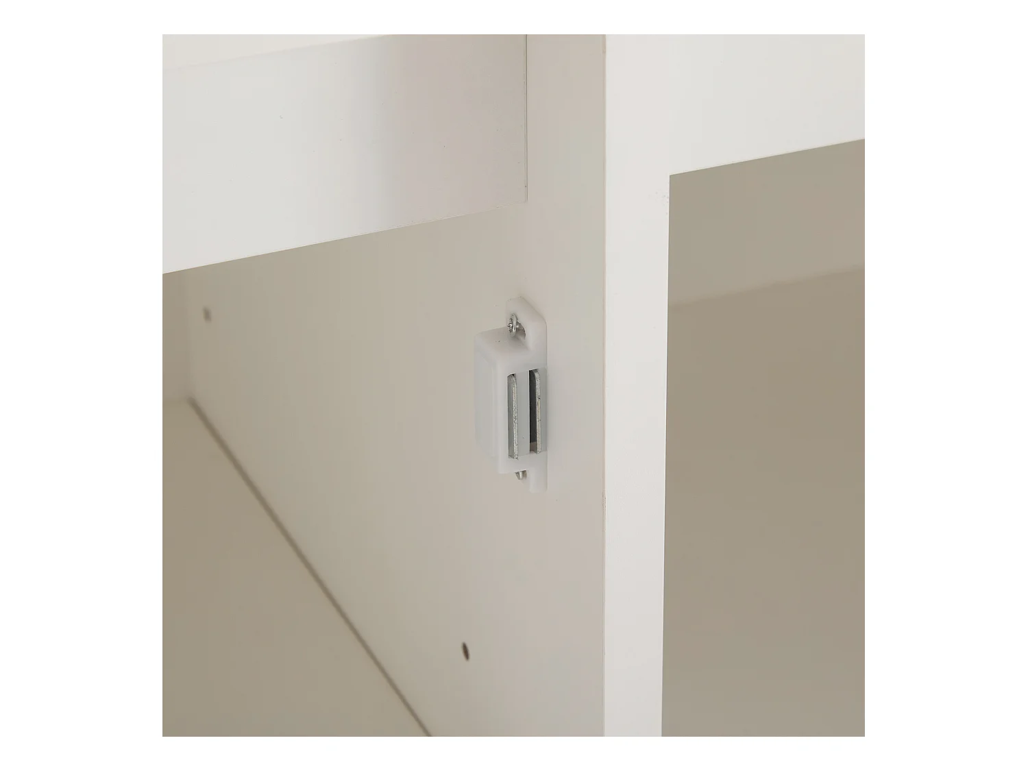 Table basse pivotante avec 2 tiroirs, blanc + noyer, 60x60x38 cm