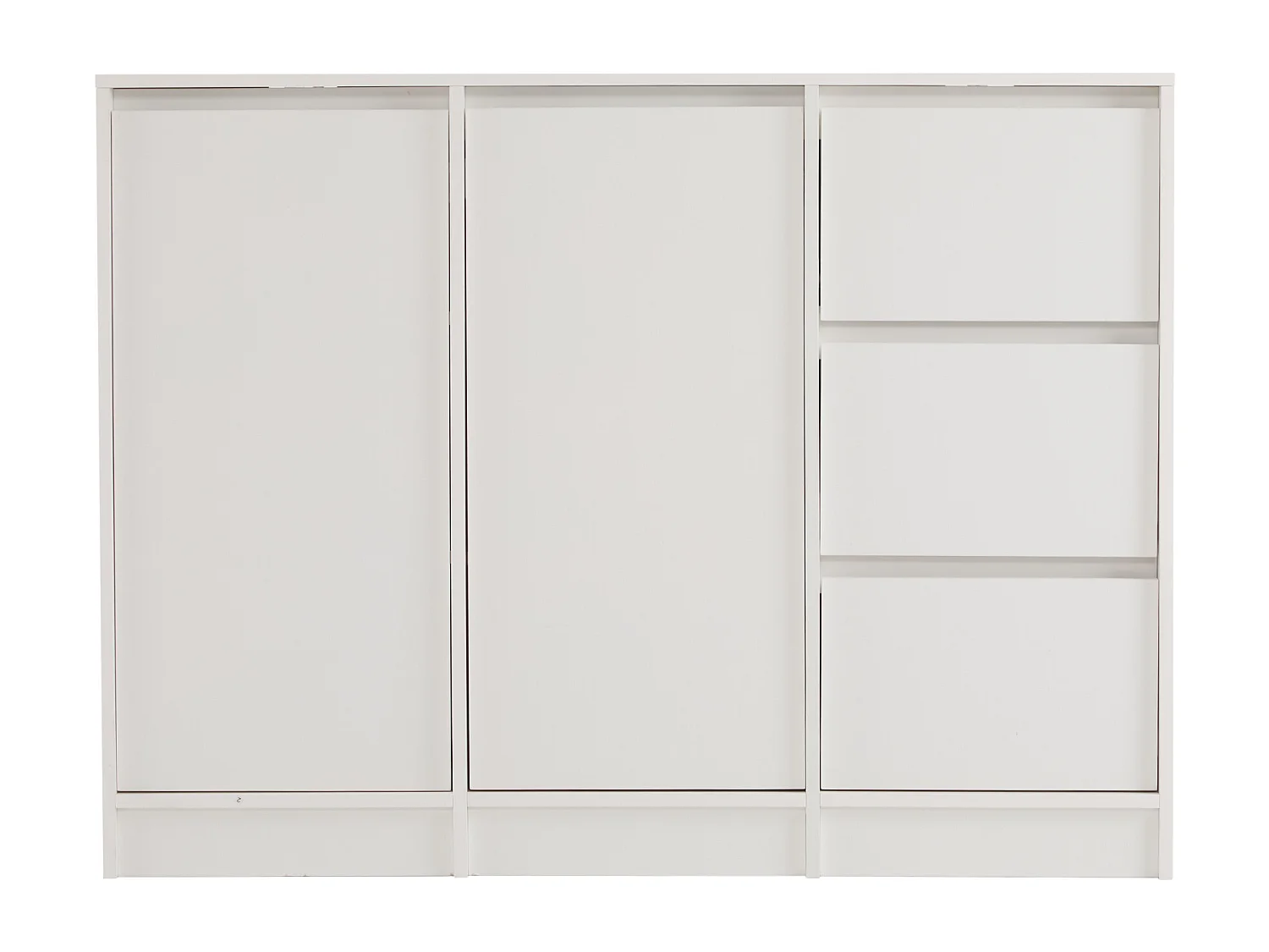 Table basse pivotante avec 2 tiroirs, blanc + noyer, 60x60x38 cm