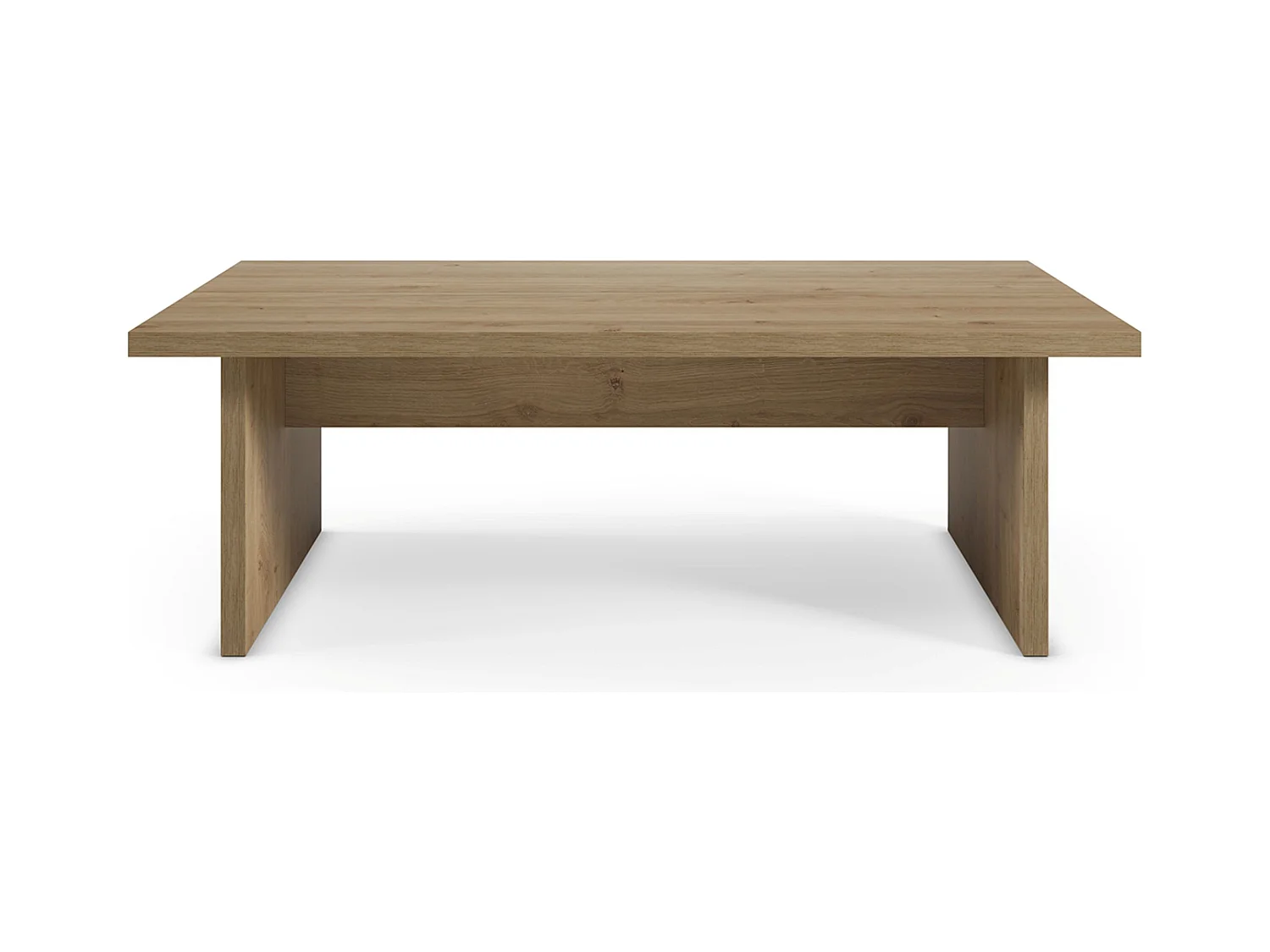 Table basse, table de salon rectangulaire aspect bois coloris chêne - Longueur 120 x Profondeur 70 x Hauteur 40 cm