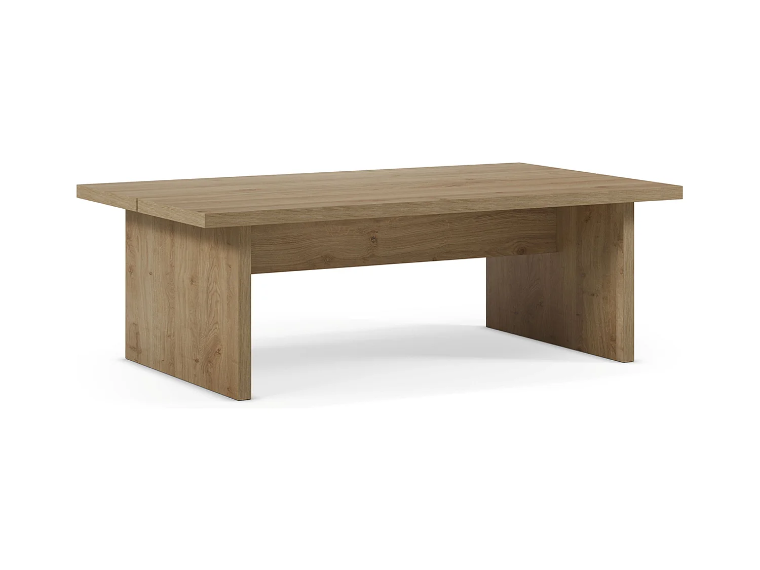Table basse, table de salon rectangulaire aspect bois coloris chêne - Longueur 120 x Profondeur 70 x Hauteur 40 cm