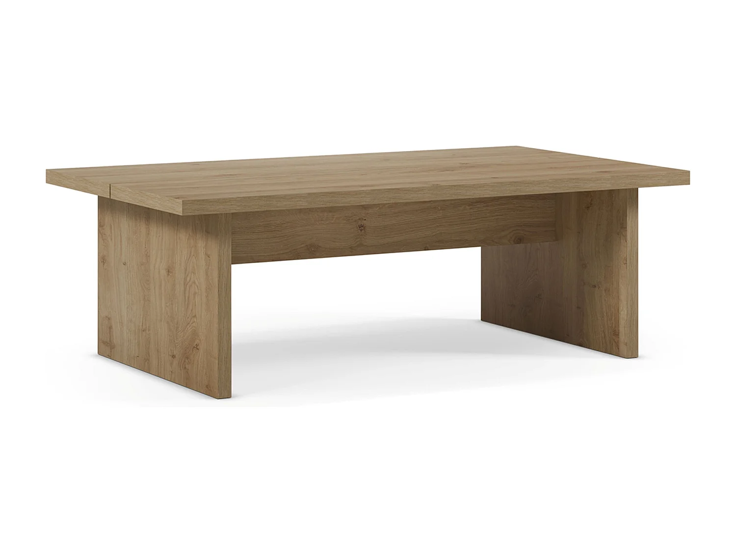 Table basse, table de salon rectangulaire aspect bois coloris chêne - Longueur 120 x Profondeur 70 x Hauteur 40 cm