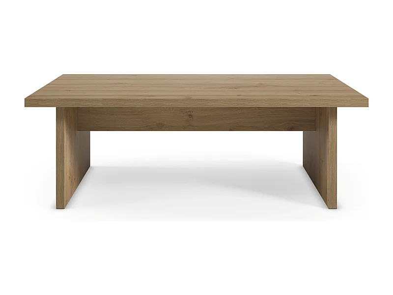 Table basse, table de salon rectangulaire aspect bois coloris chêne - Longueur 120 x Profondeur 70 x Hauteur 40 cm