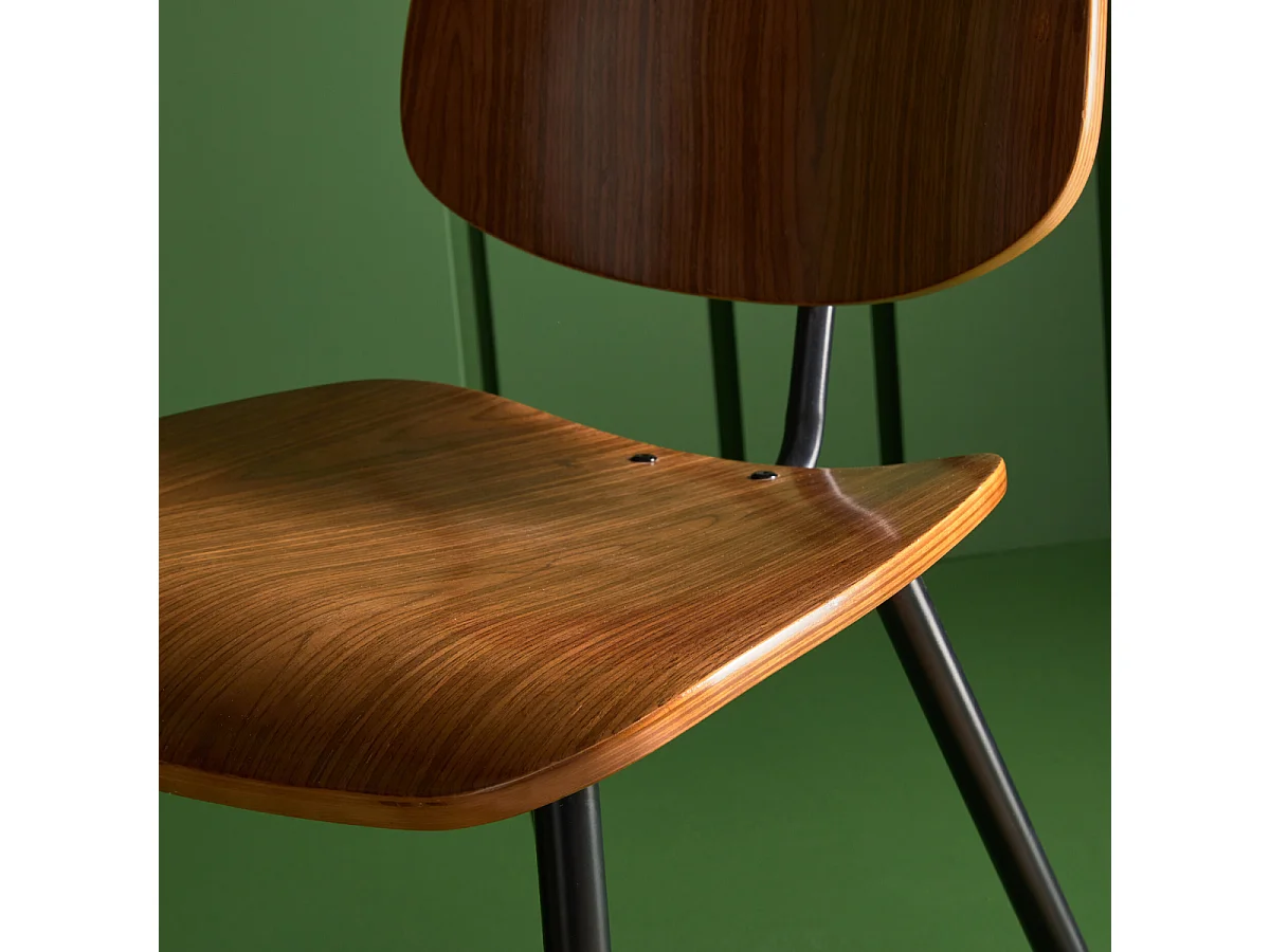 Set van 6 stoelen met walnootafwerking - Olympia