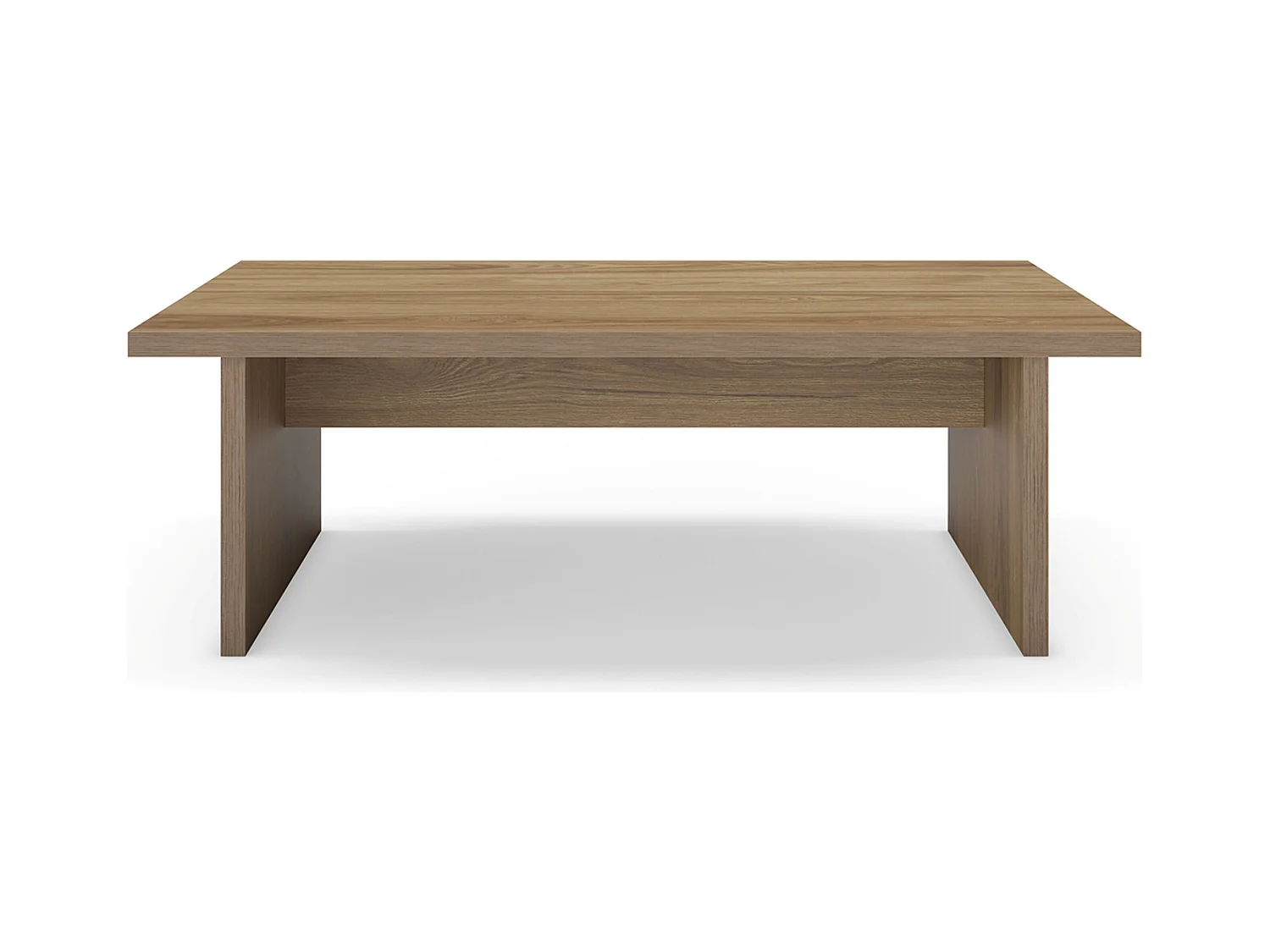 Table basse, table de salon rectangulaire aspect bois coloris chêne clair - Longueur 120 x Profondeur 70 x Hauteur 40 cm