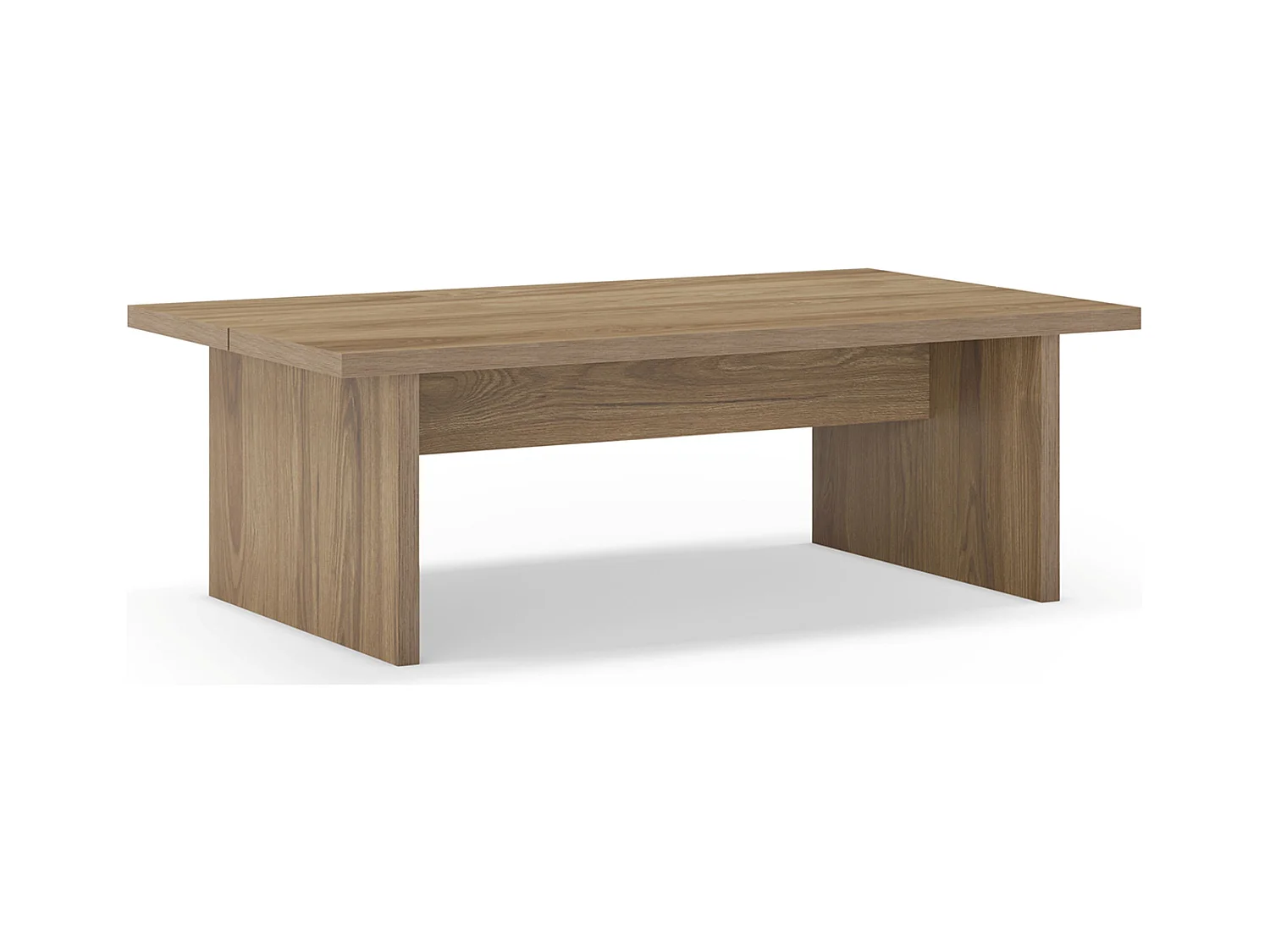 Table basse, table de salon rectangulaire aspect bois coloris chêne clair - Longueur 120 x Profondeur 70 x Hauteur 40 cm