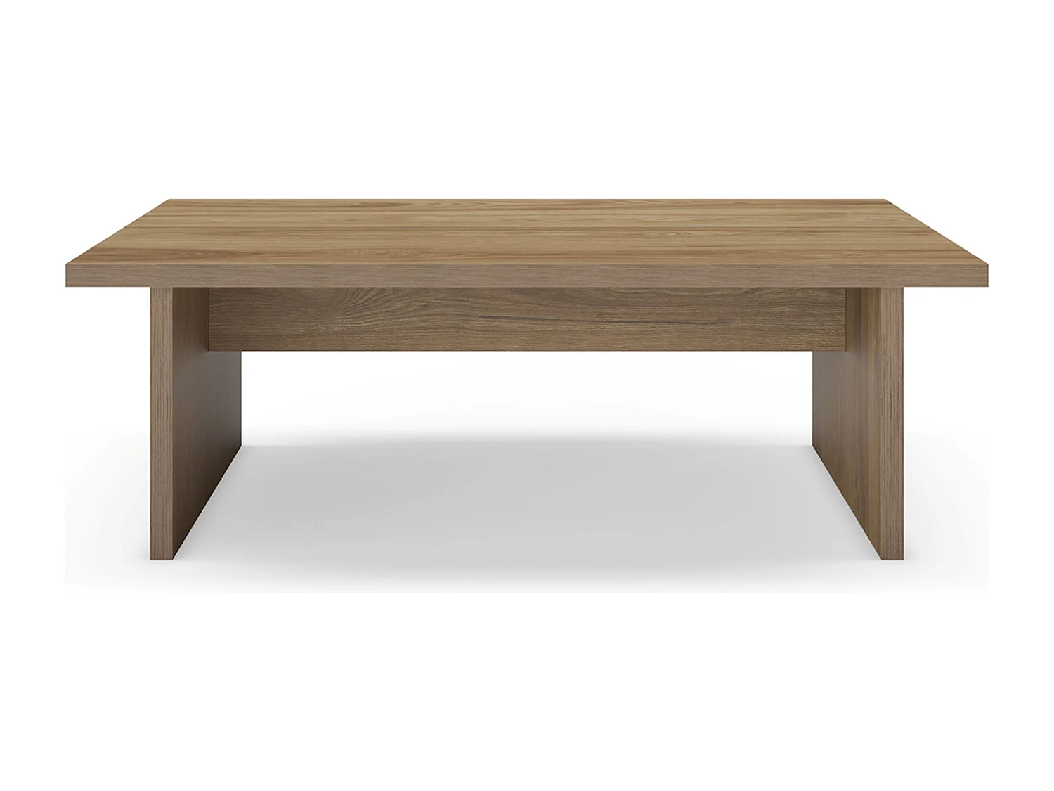 Table basse, table de salon rectangulaire aspect bois coloris chêne clair - Longueur 120 x Profondeur 70 x Hauteur 40 cm