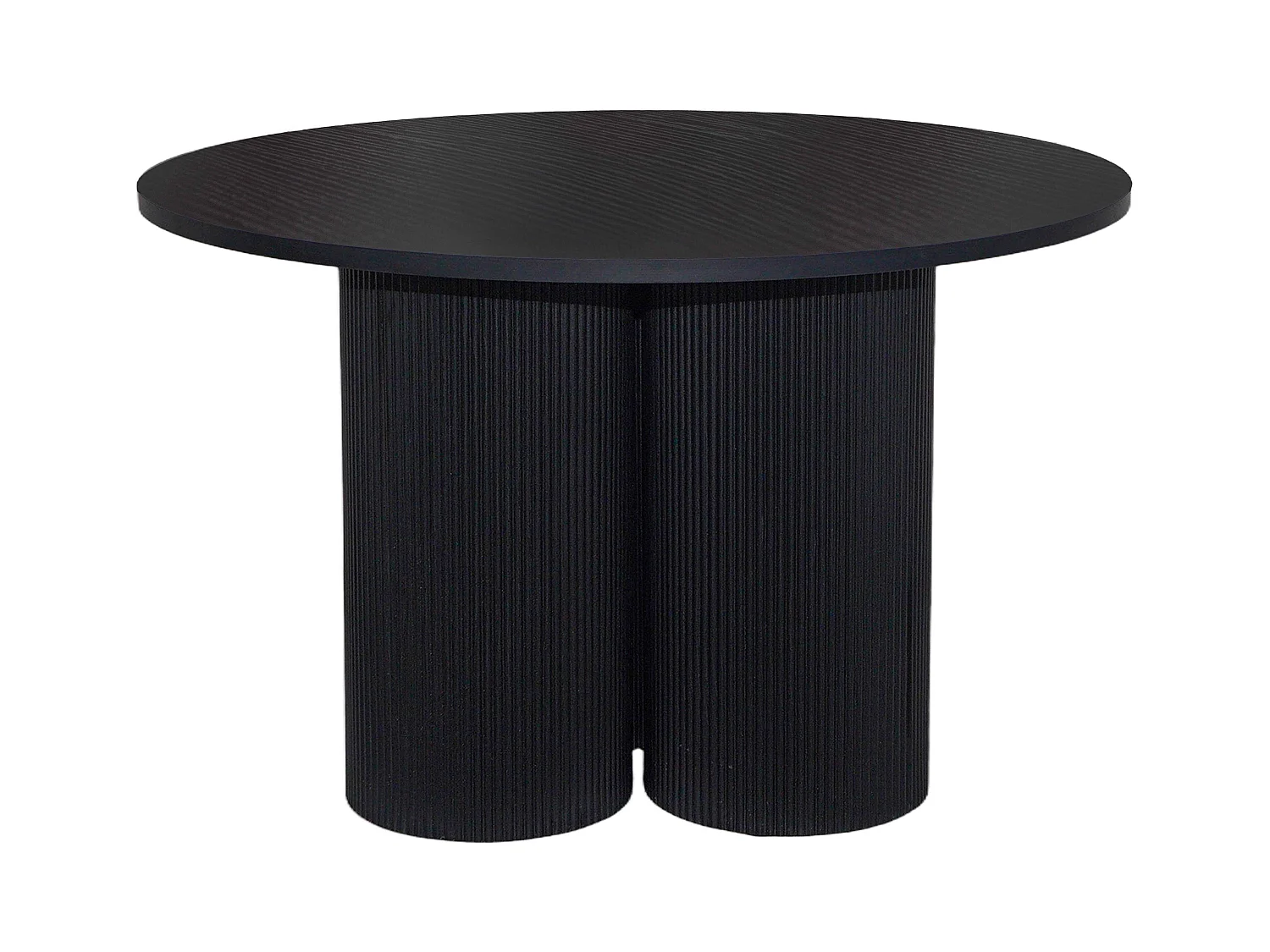 Table à manger moderne ronde 120 cm effet bois noir