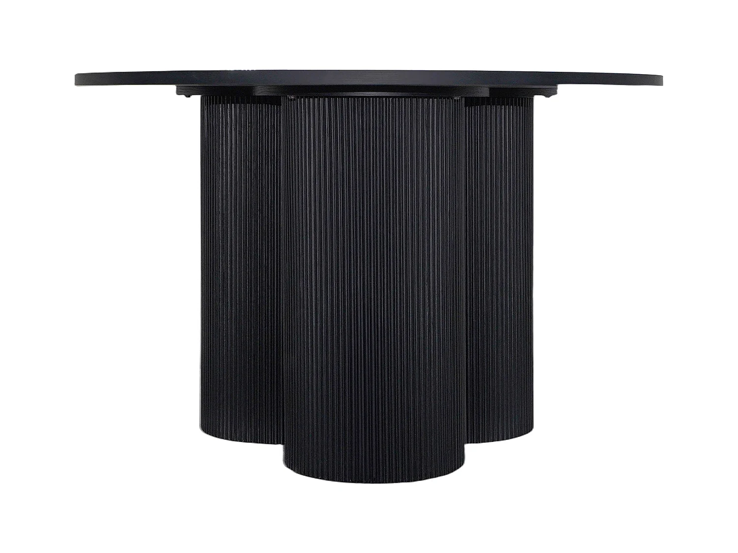 Table à manger moderne ronde 120 cm effet bois noir