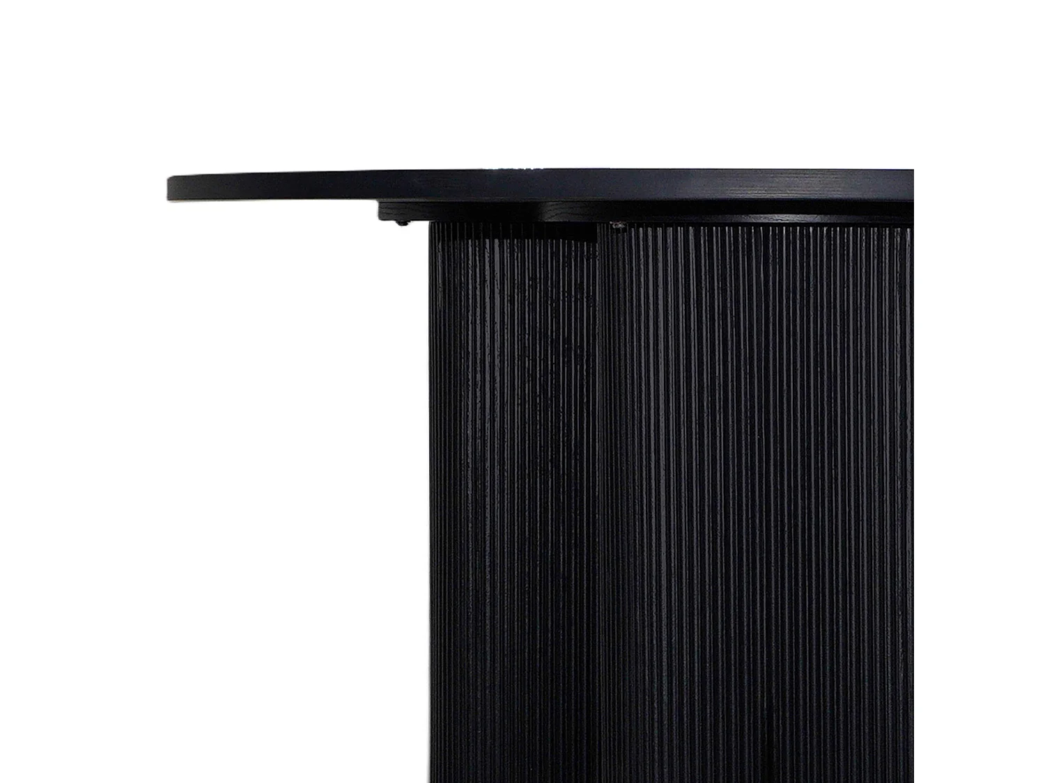 Table à manger moderne ronde 120 cm effet bois noir