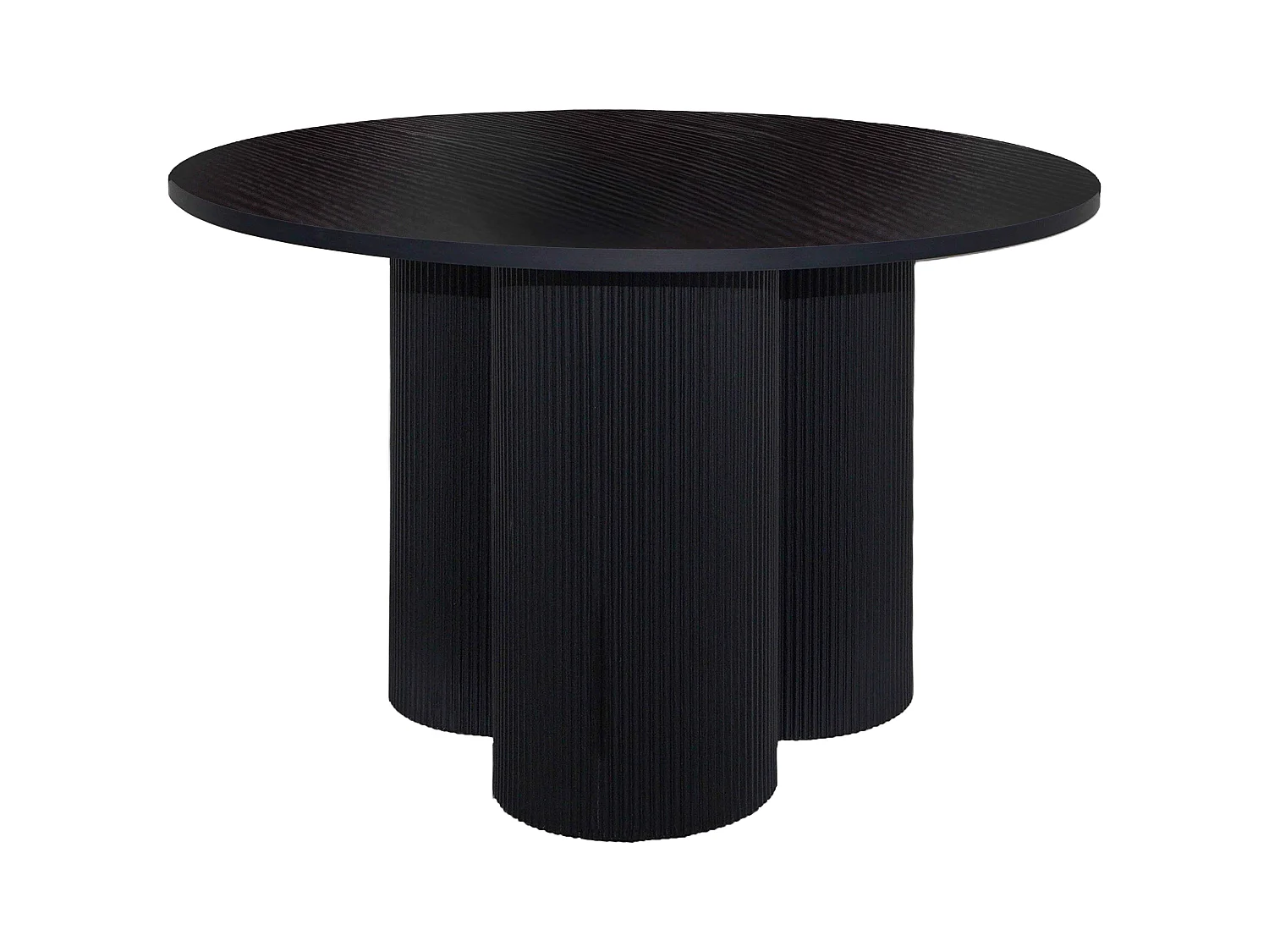 Moderne ronde eettafel 120 cm zwart houtlook