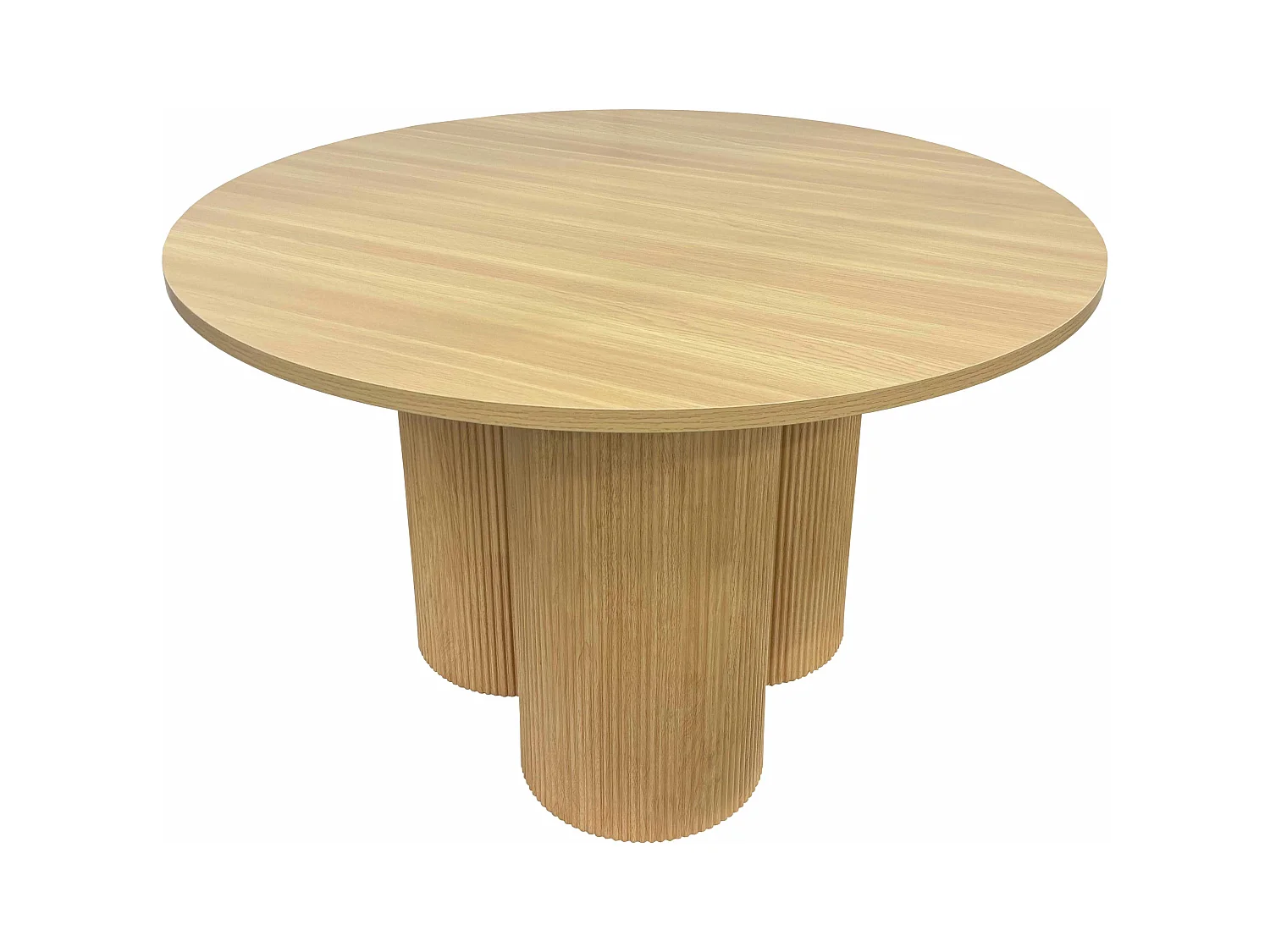 Table à manger moderne ronde 120 cm effet bois clair
