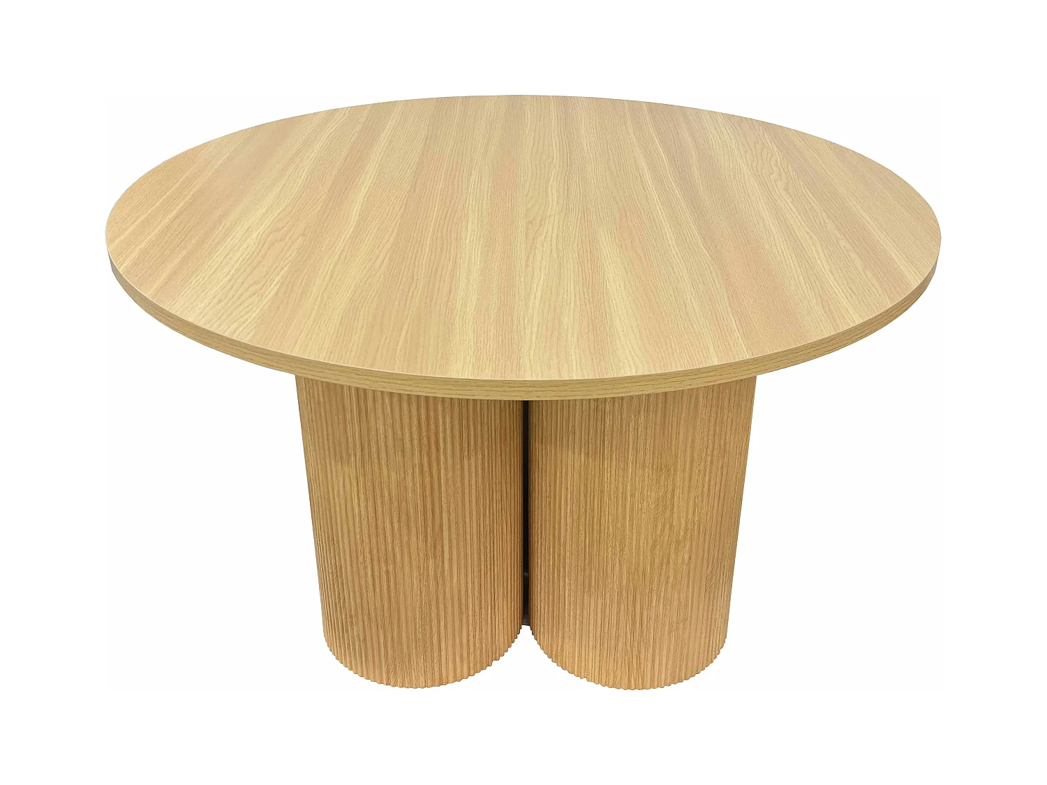 Table à manger moderne ronde 120 cm effet bois clair