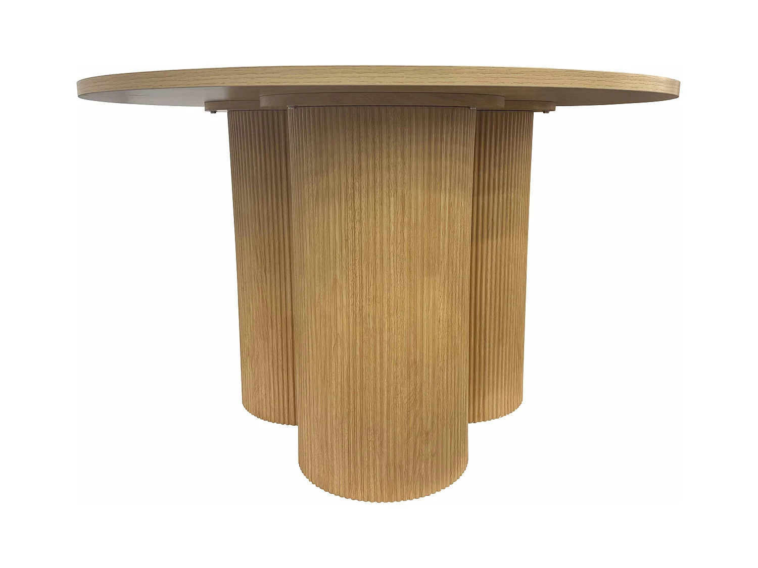 Table à manger moderne ronde 120 cm effet bois clair