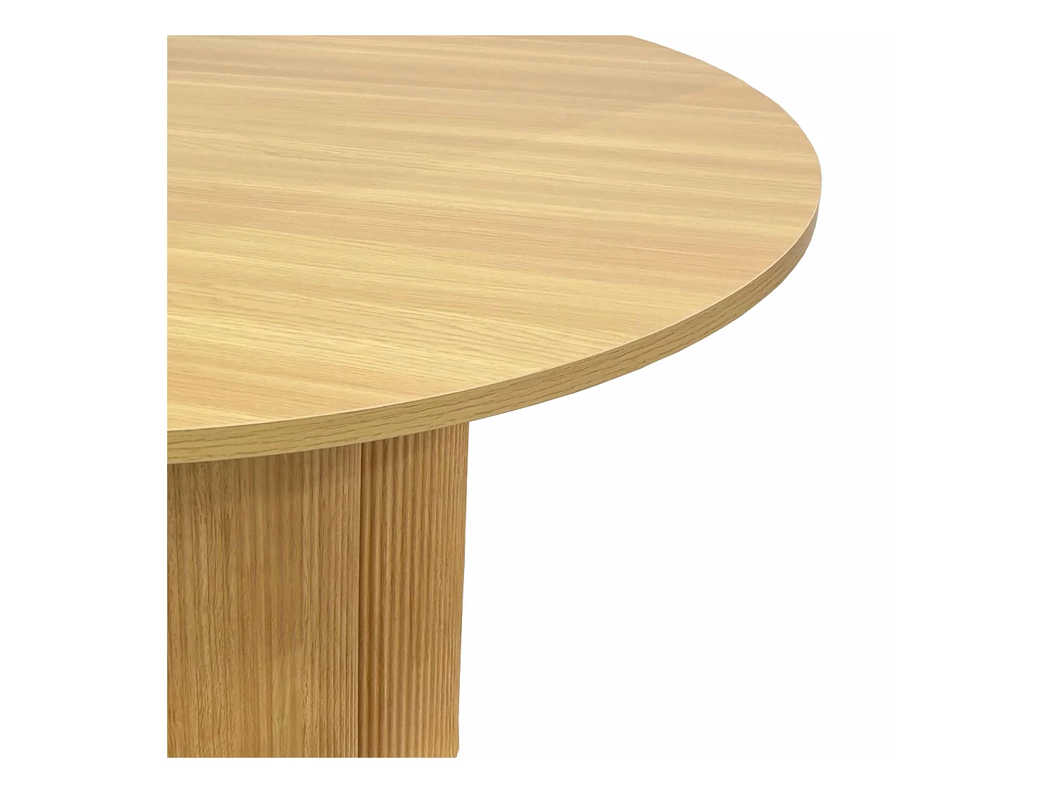 Table à manger moderne ronde 120 cm effet bois clair