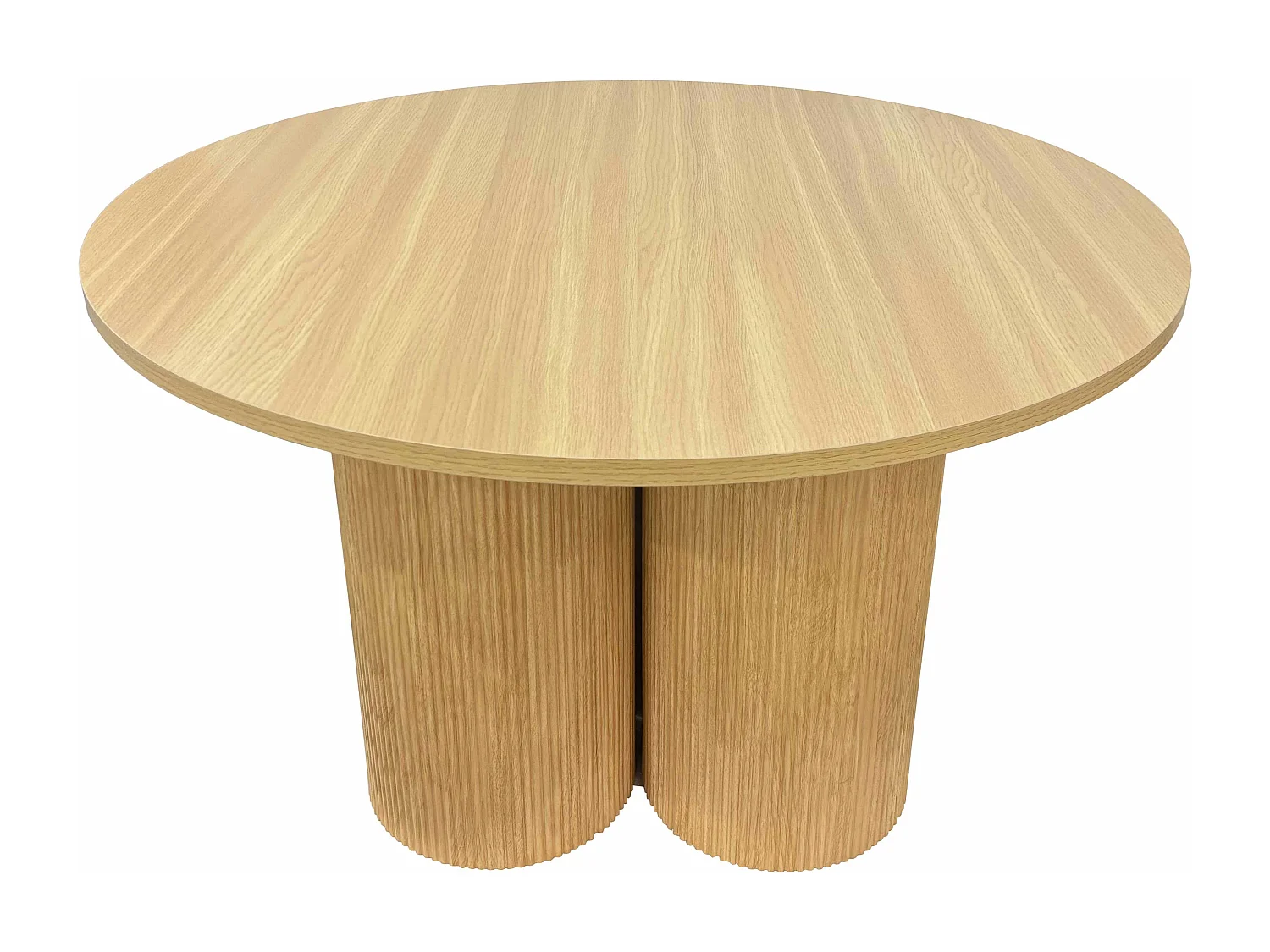 Table à manger moderne ronde 120 cm effet bois clair
