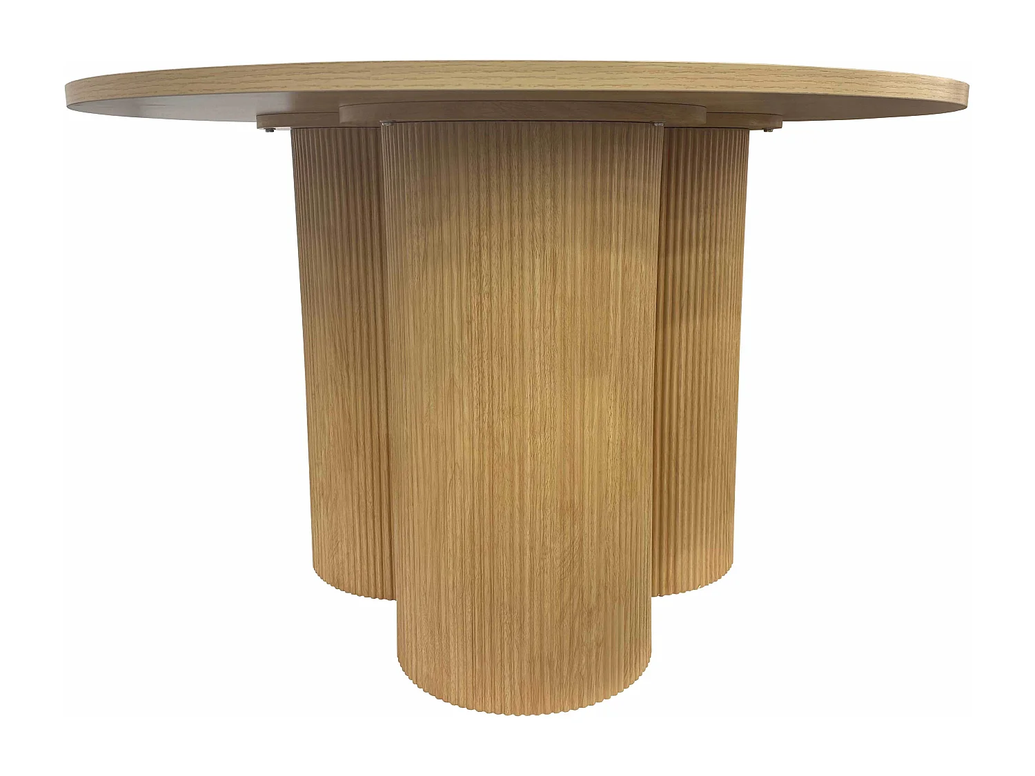Table à manger moderne ronde 120 cm effet bois clair